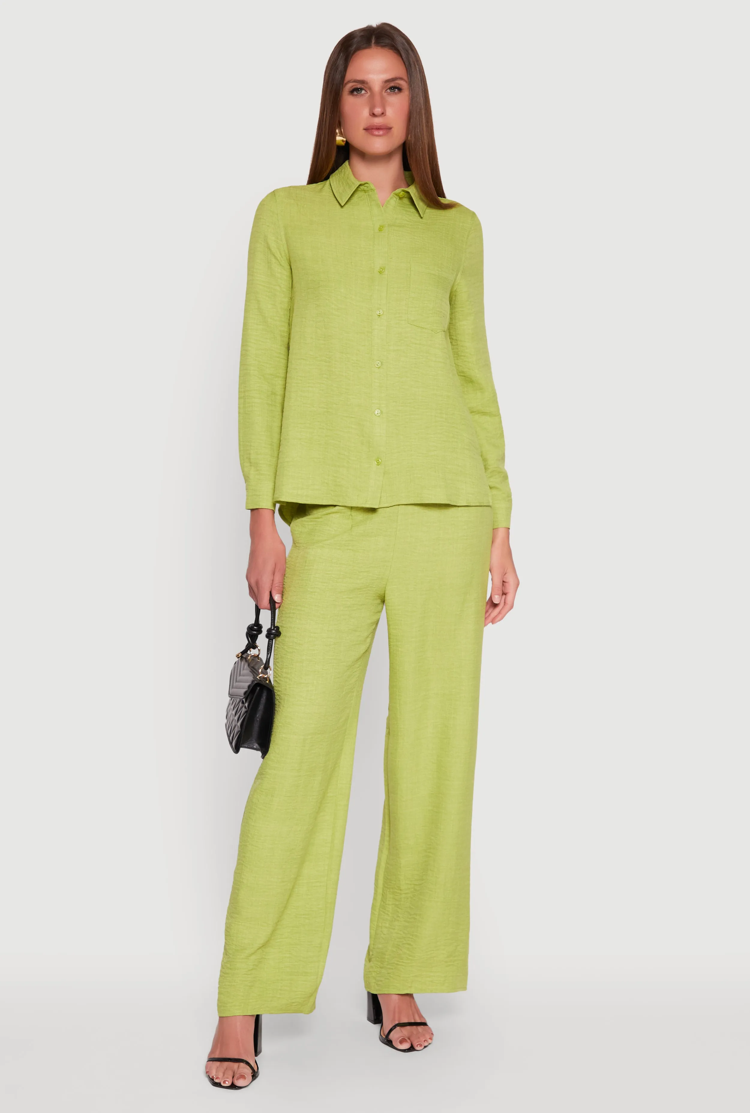 Oversized Linen Button Front Shirt sold by Rainbow product image thumbnail 2