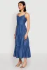 Chambray Sleeveless Button Front Tiered Dress sold by Rainbow