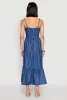 Chambray Sleeveless Button Front Tiered Dress sold by Rainbow