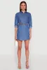 Chambray Tabbed Sleeve Belted Dress sold by Rainbow