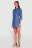 Chambray Tabbed Sleeve Belted Dress sold by Rainbow