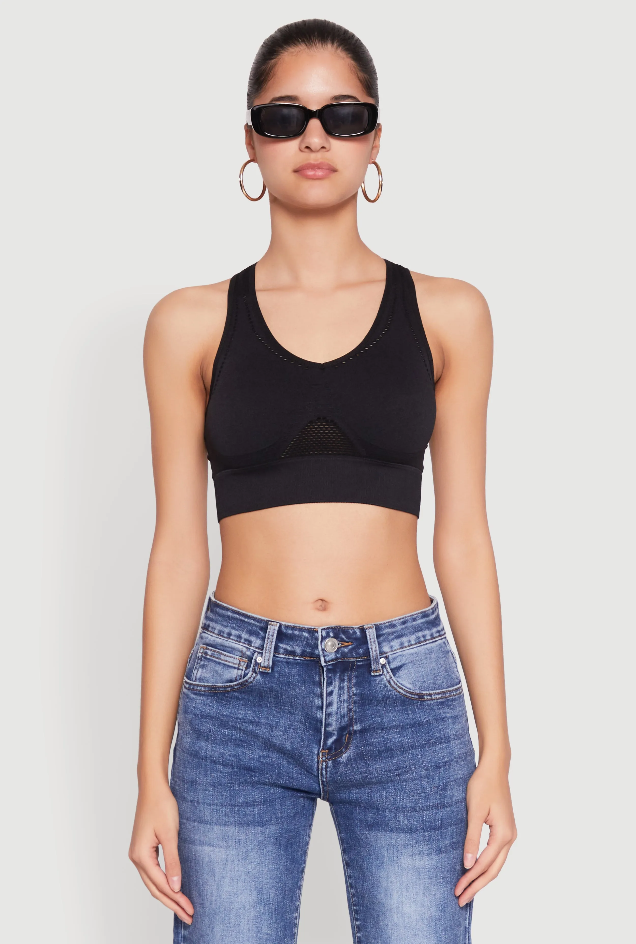 Cut Out Detail Seamless Racerback Sports Bra sold by Rainbow product image thumbnail 2