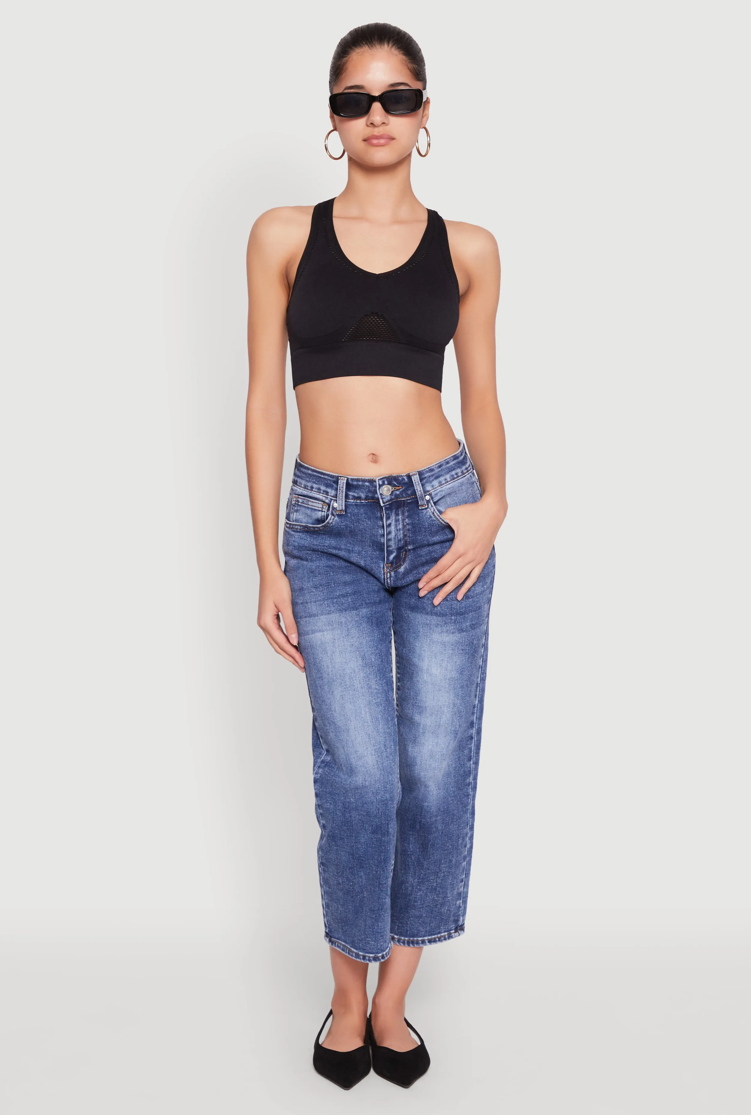 Cut Out Detail Seamless Racerback Sports Bra sold by Rainbow