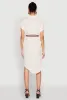 Linen Cap Sleeve Button Front Shirt Dress sold by Rainbow