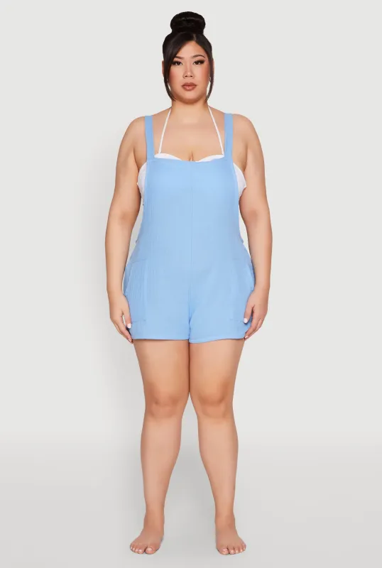 Plus Size Nicole Miller Gauze Knit Romper sold by Rainbow