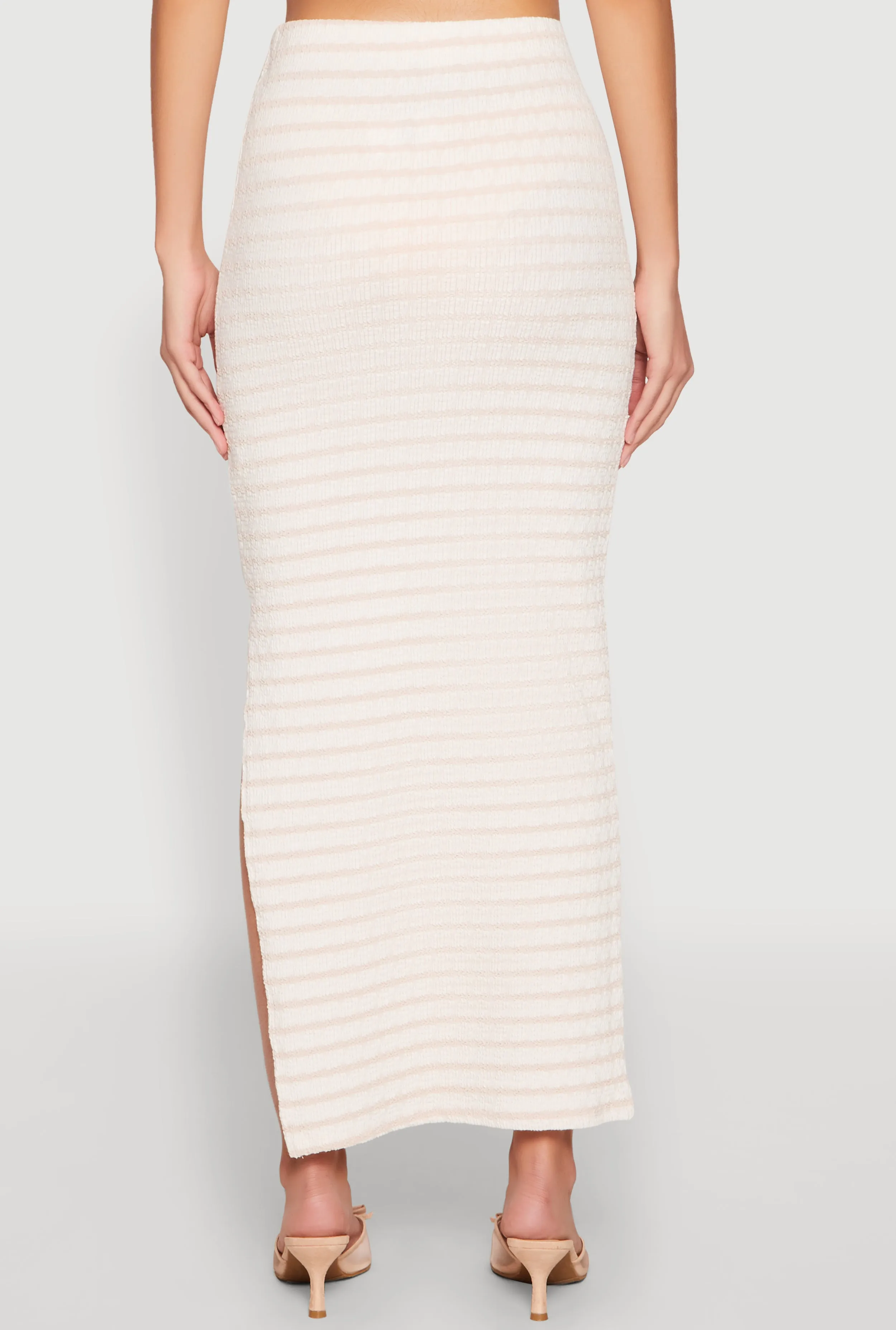 Almost Famous Striped Side Slit Skirt sold by Rainbow product image thumbnail 5