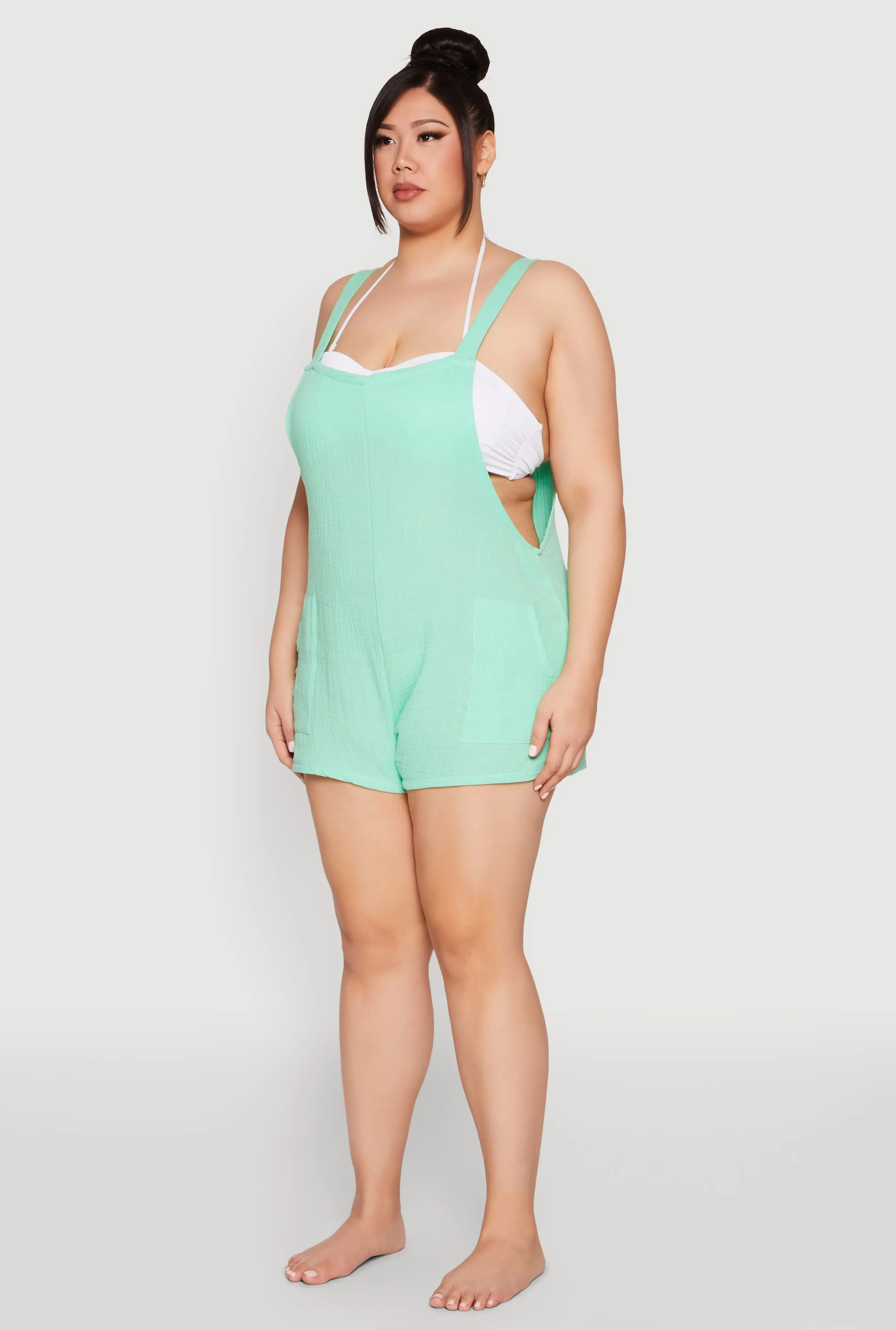 Plus Size Nicole Miller Gauze Knit Romper sold by Rainbow product image thumbnail 3