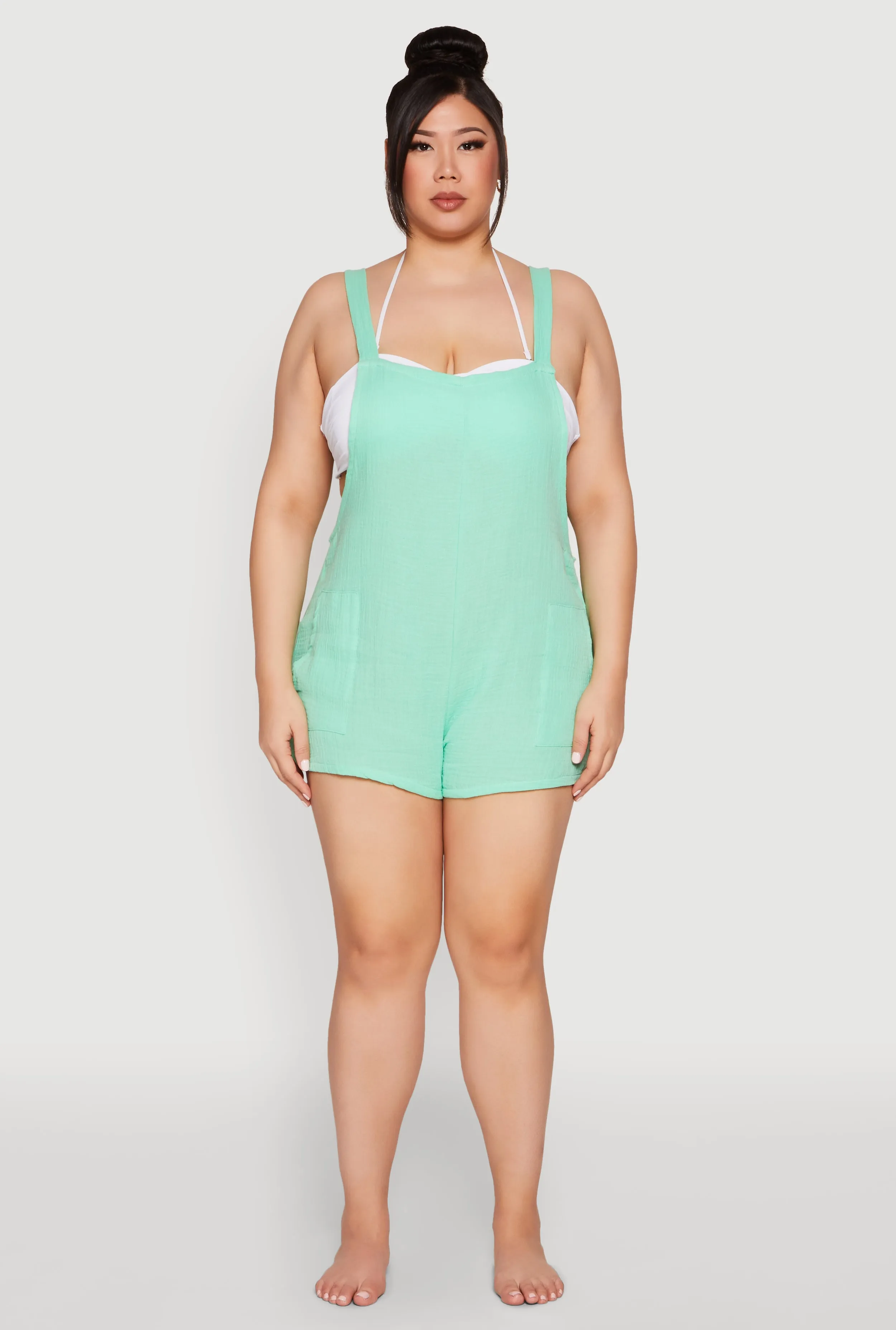 Plus Size Nicole Miller Gauze Knit Romper sold by Rainbow product image thumbnail 2