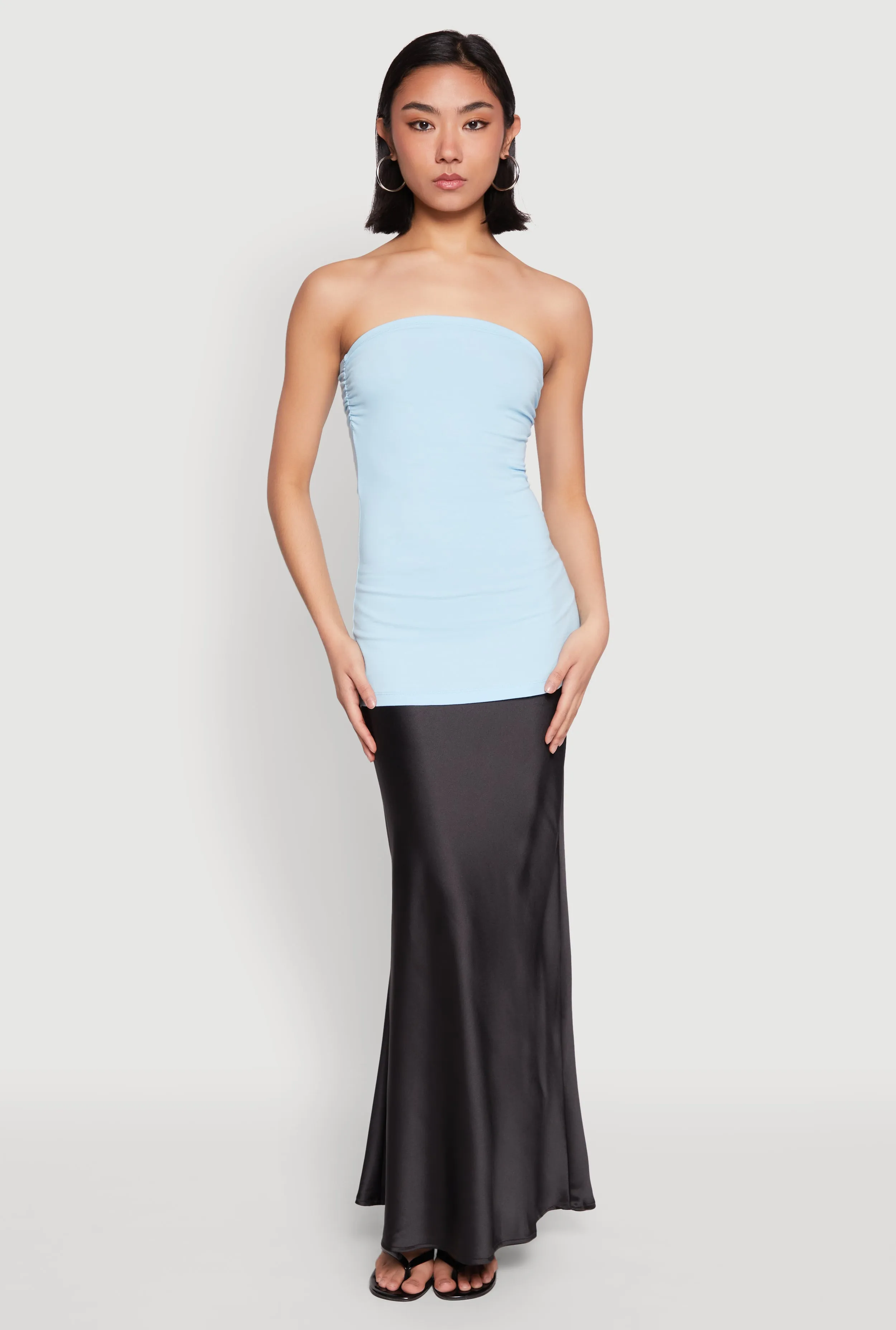 Side Ruched Tube Top sold by Rainbow