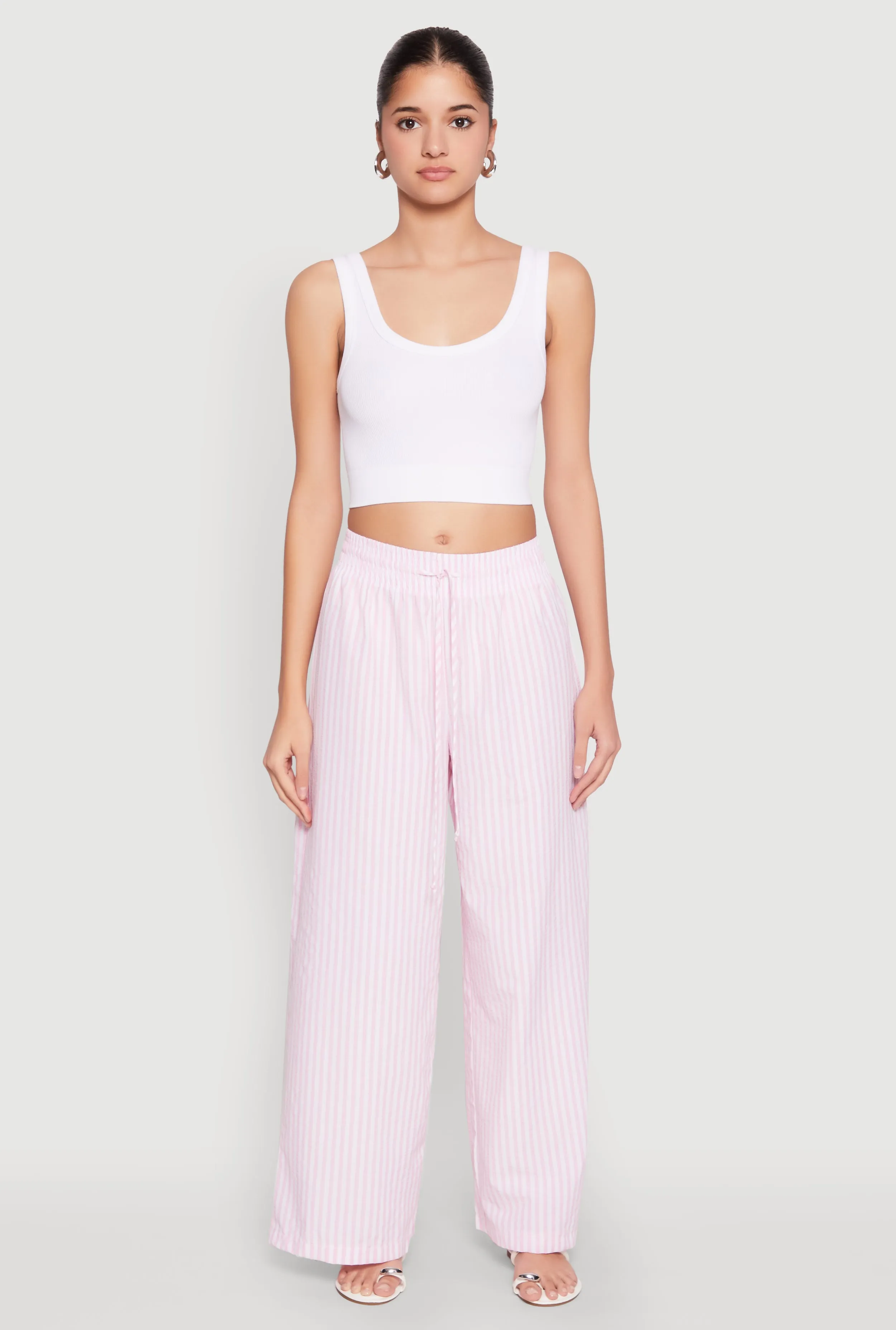 Striped Drawstring Wide Leg Pants sold by Rainbow product image thumbnail 2