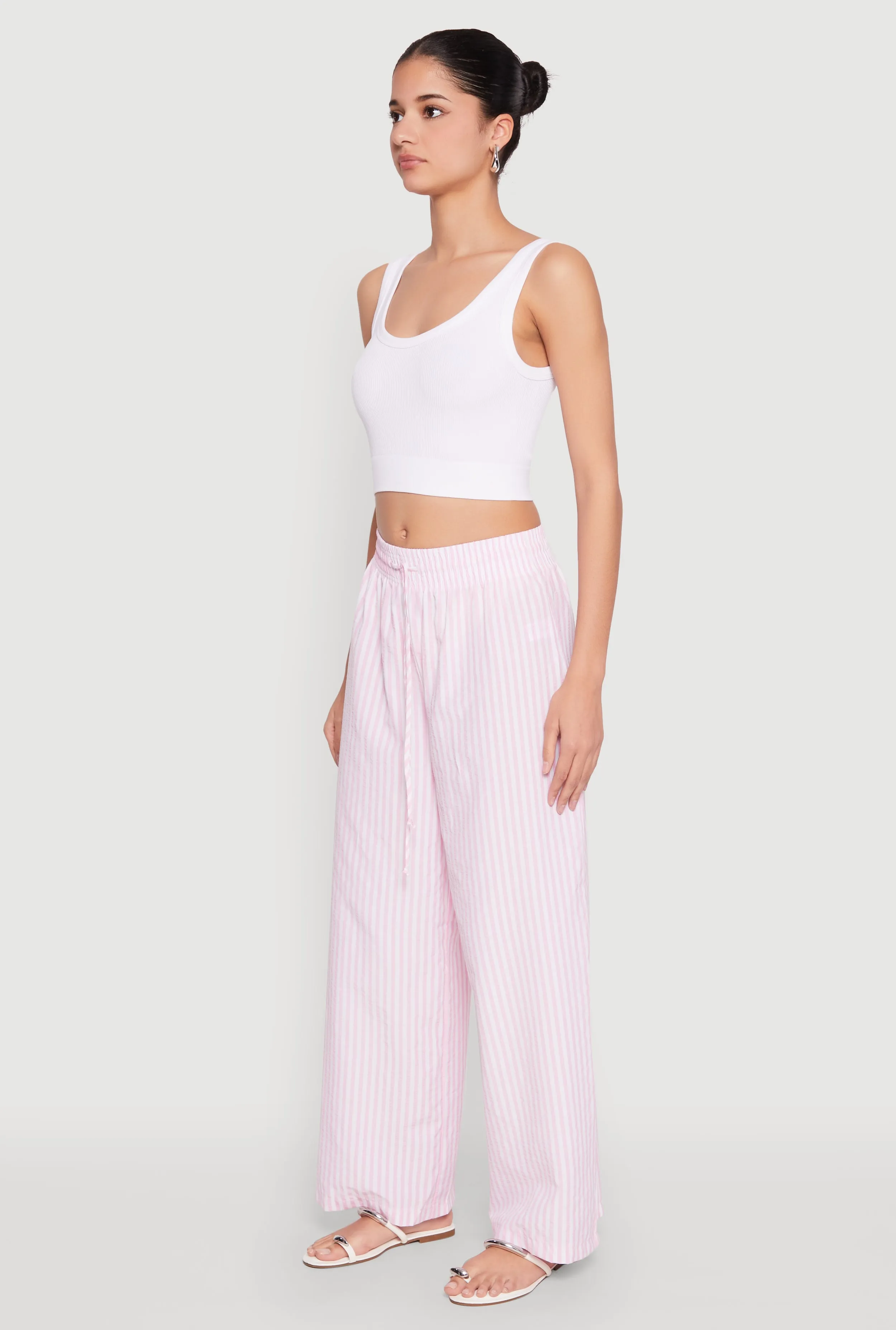 Striped Drawstring Wide Leg Pants sold by Rainbow product image thumbnail 3