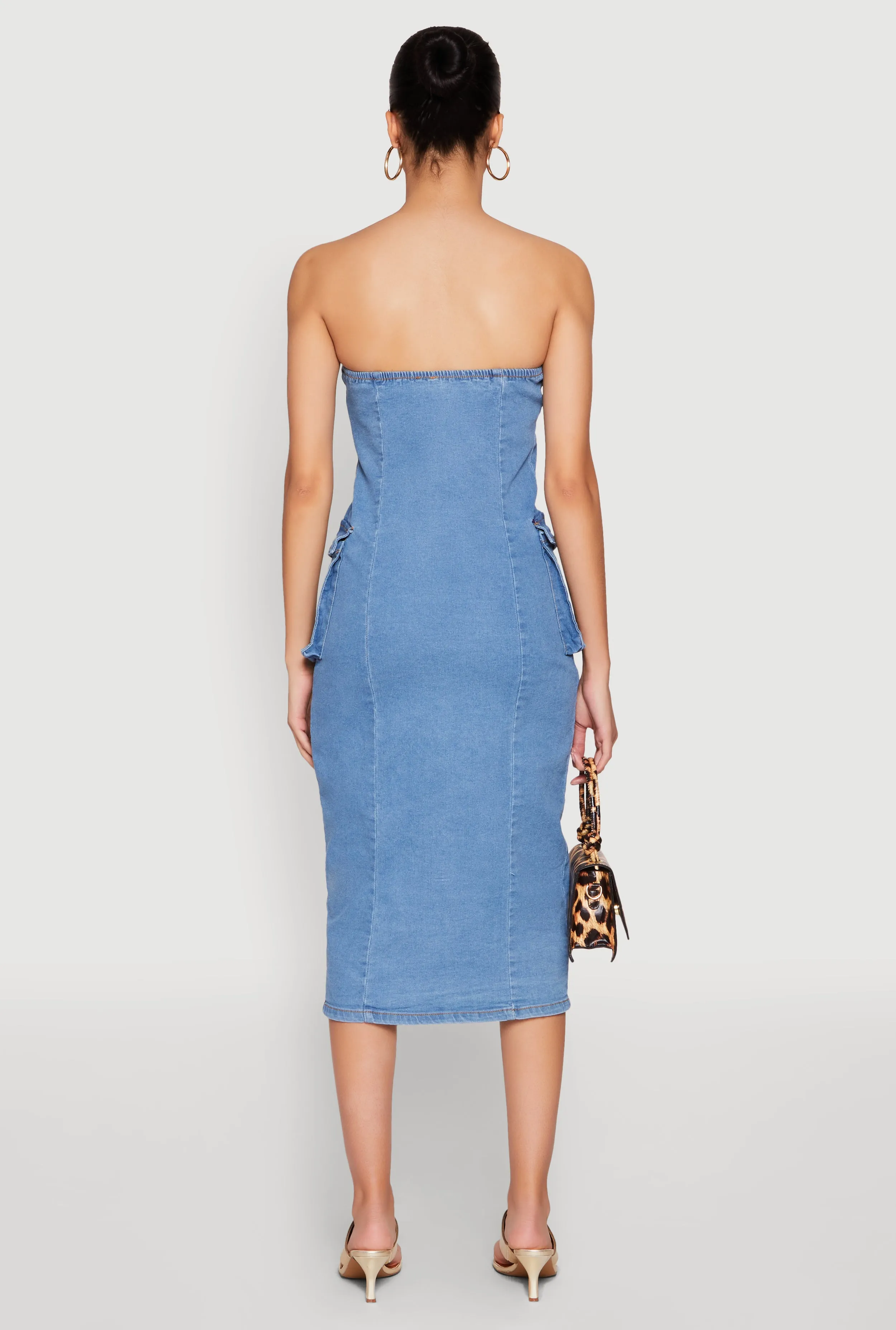 Daisy Button Front Strapless Denim Dress sold by Rainbow product image thumbnail 5