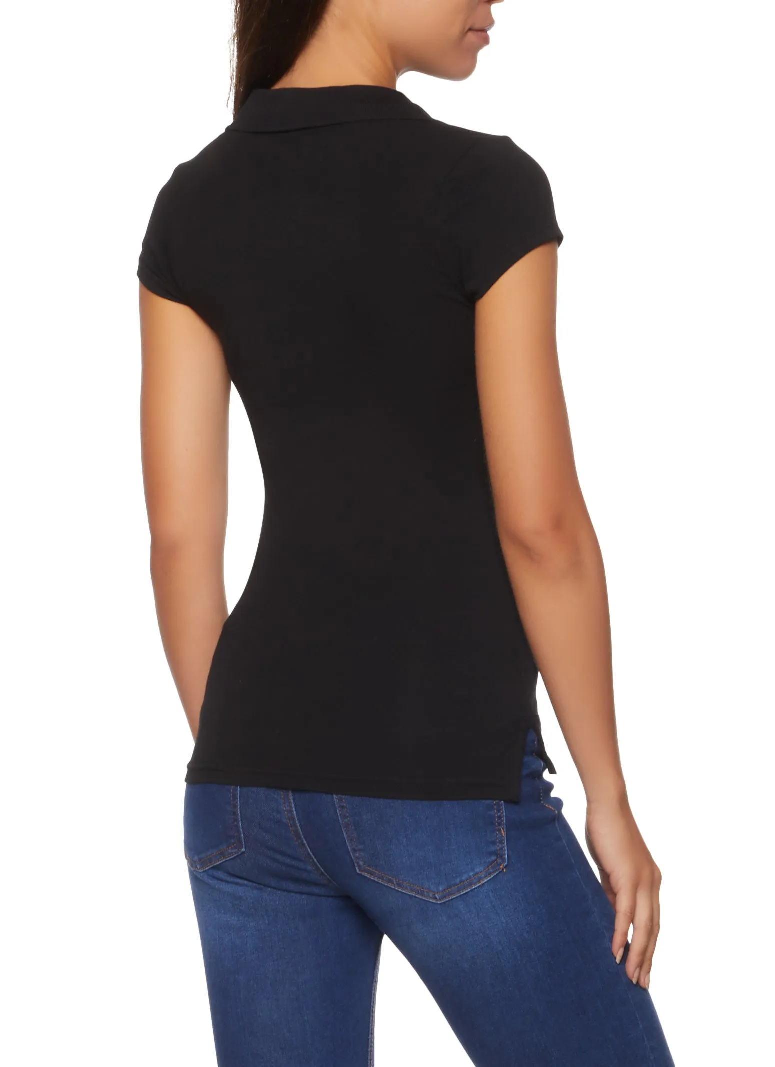 Slit Hem Short Sleeve Polo Shirt sold by Rainbow product image thumbnail 2