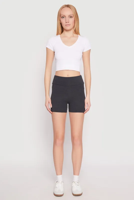 Side Pocket High Waist Biker Shorts sold by Rainbow