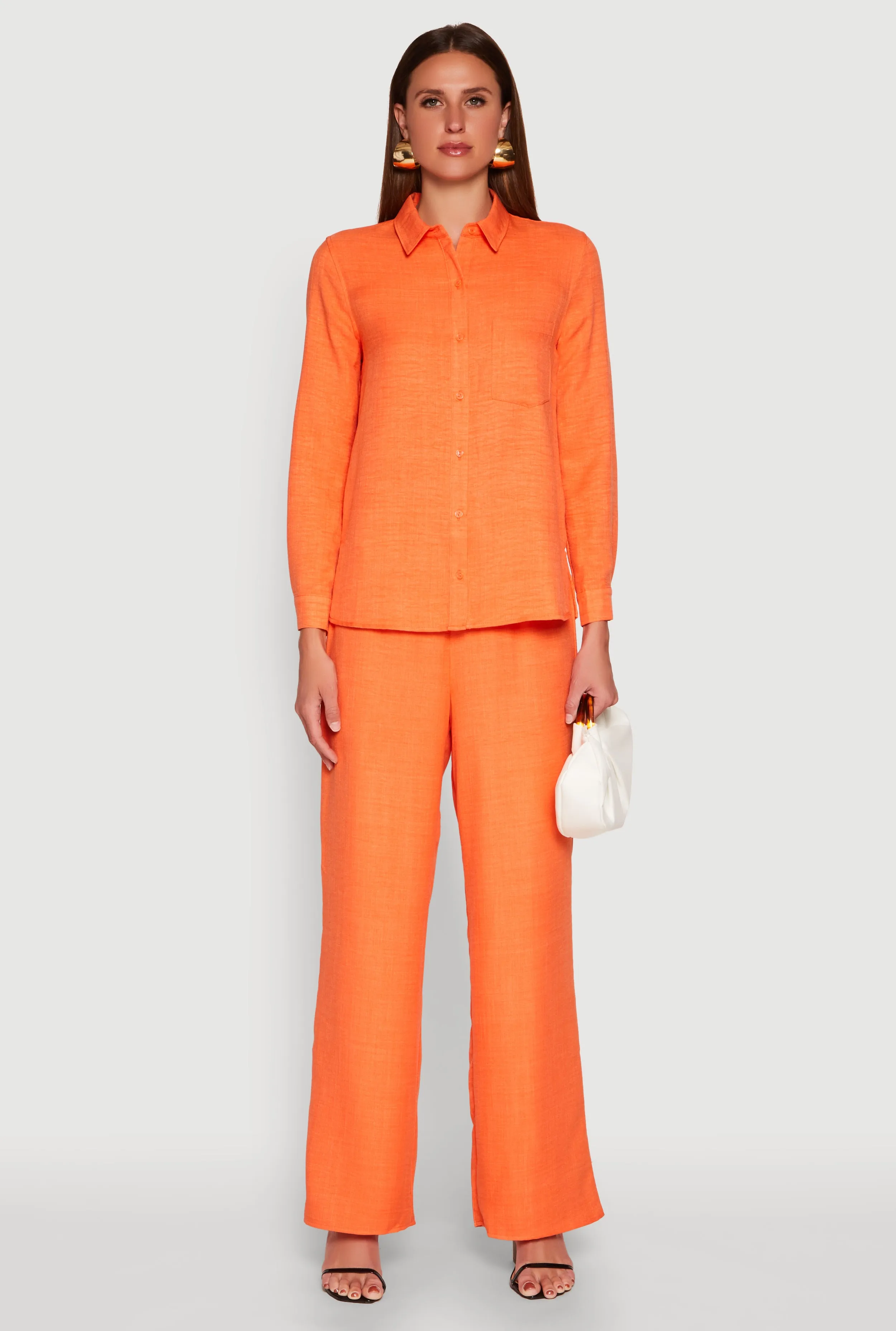 Linen High Waisted Wide Leg Pants sold by Rainbow