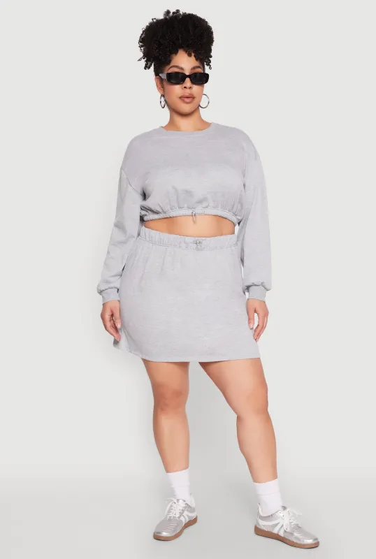 Plus Size Almost Famous High Waisted Fleece Skirt sold by Rainbow