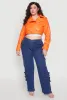 Plus Size Daisy Faux Leather Belted Moto Jacket sold by Rainbow