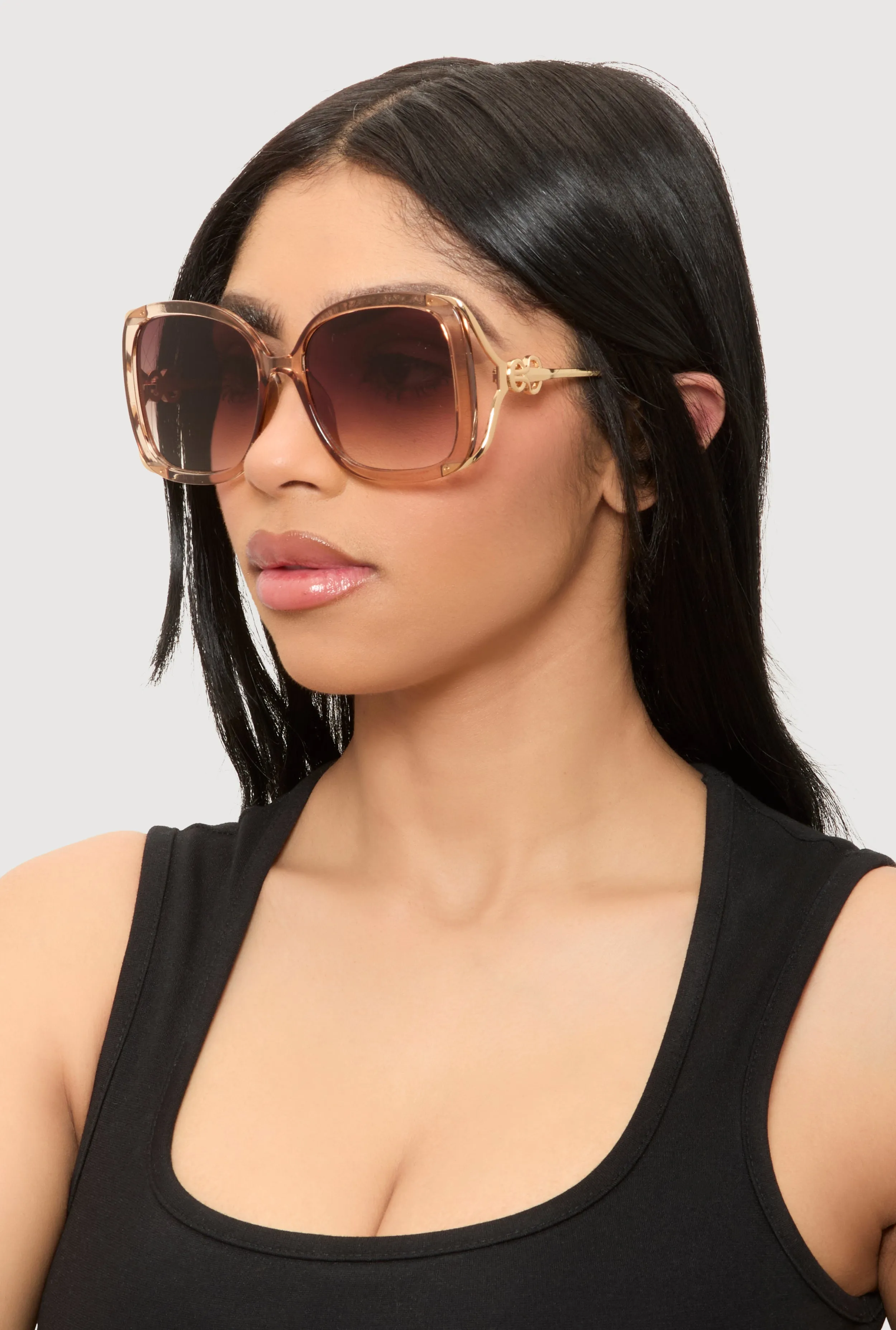 Metallic Detail Gradient Lens Sunglasses sold by Rainbow product image thumbnail 2