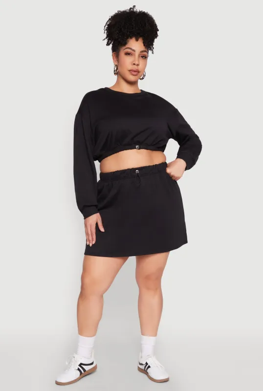 Plus Size Almost Famous High Waisted Fleece Skirt sold by Rainbow
