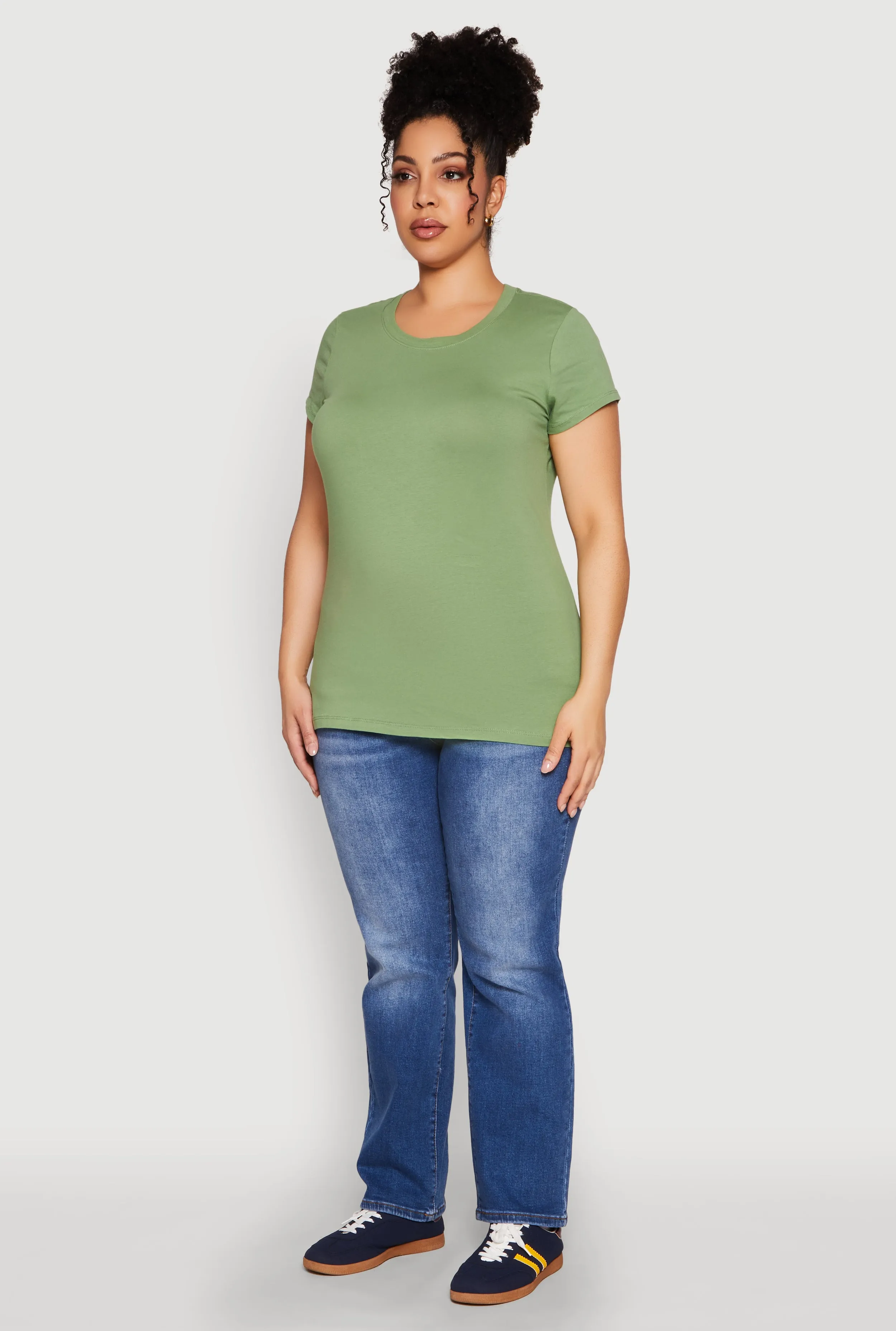Plus Size Basic Crew Neck Tee sold by Rainbow product image thumbnail 5