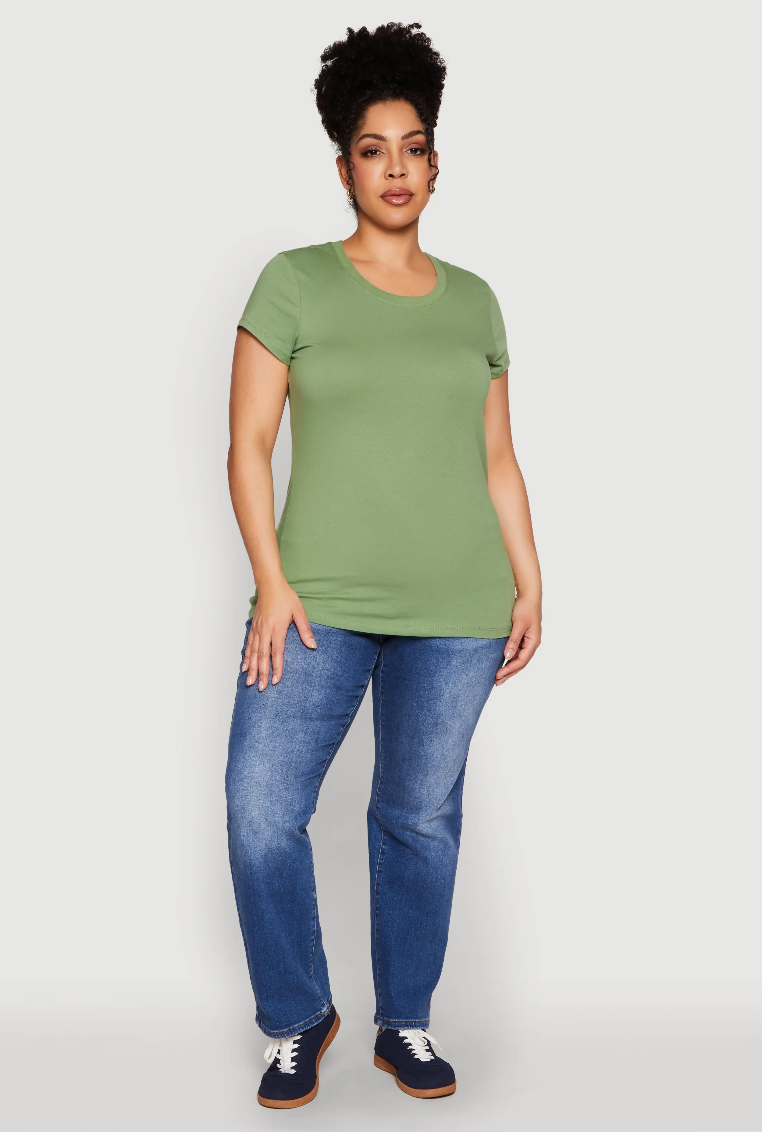 Plus Size Basic Crew Neck Tee sold by Rainbow product image thumbnail 3