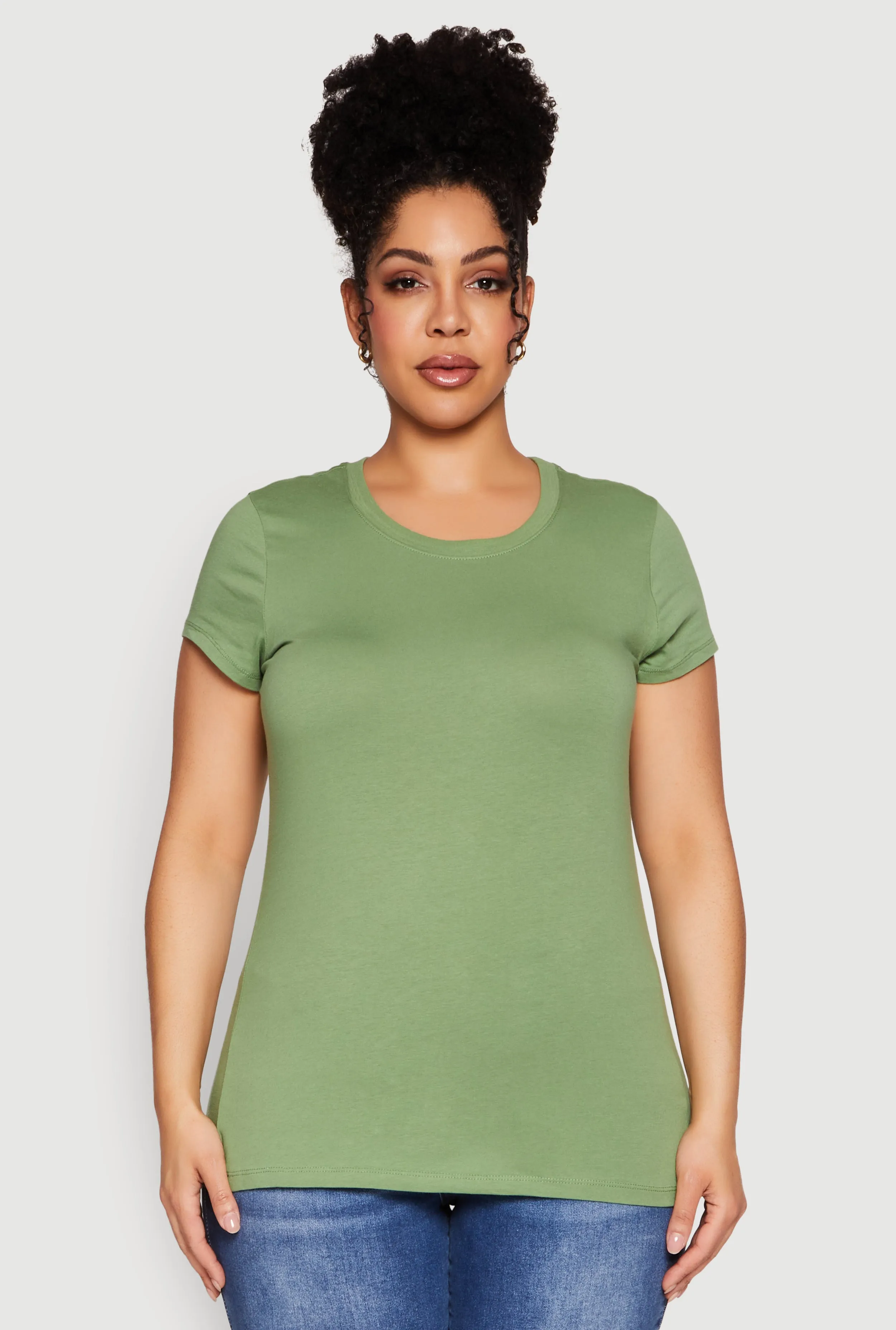 Plus Size Basic Crew Neck Tee sold by Rainbow product image thumbnail 2
