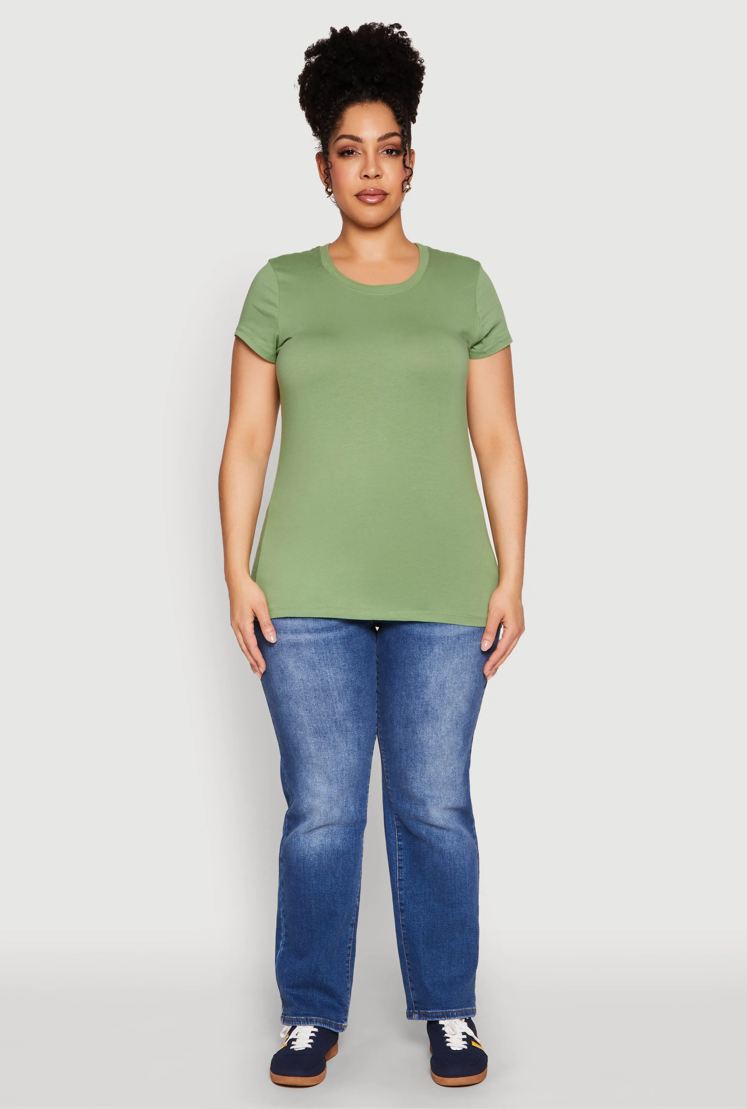 Plus Size Basic Crew Neck Tee sold by Rainbow