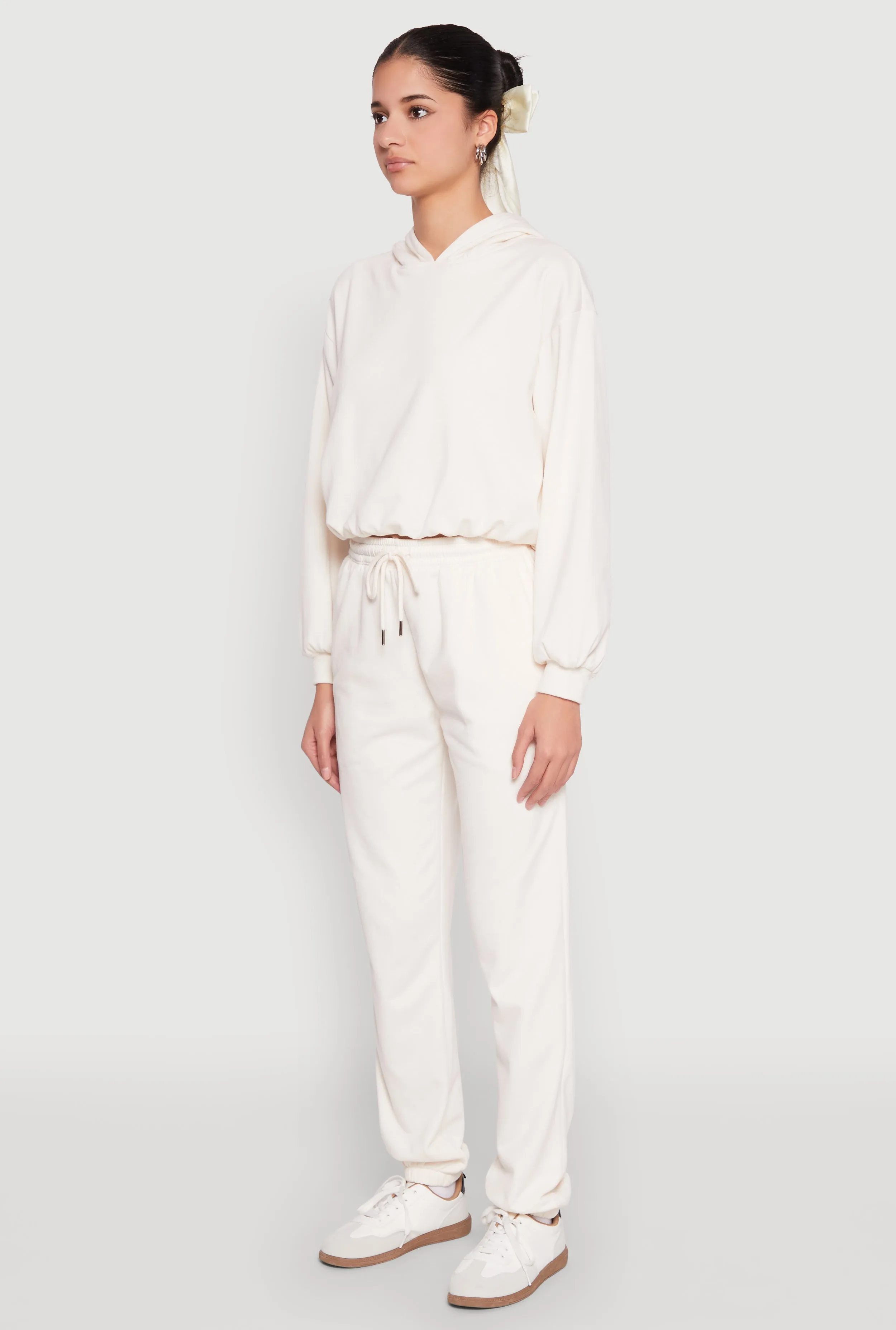 Almost Famous Bubble Hem Cropped Hoodie sold by Rainbow product image thumbnail 5