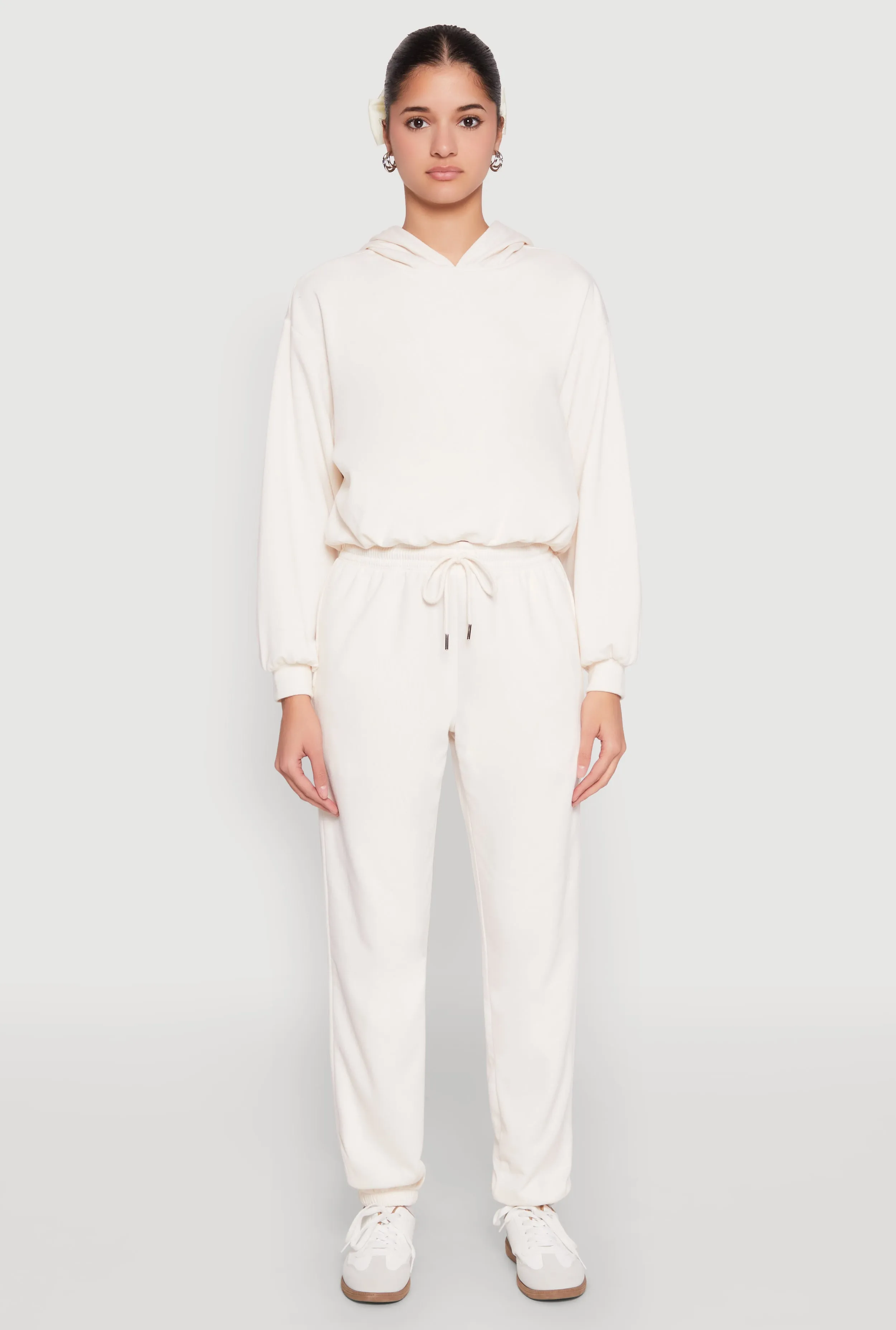 Almost Famous Bubble Hem Cropped Hoodie sold by Rainbow product image thumbnail 3