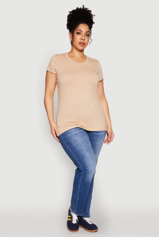 Plus Size Basic Crew Neck Tee sold by Rainbow