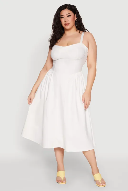 Plus Size Hyperstretch Bustier Midi Dress sold by Rainbow