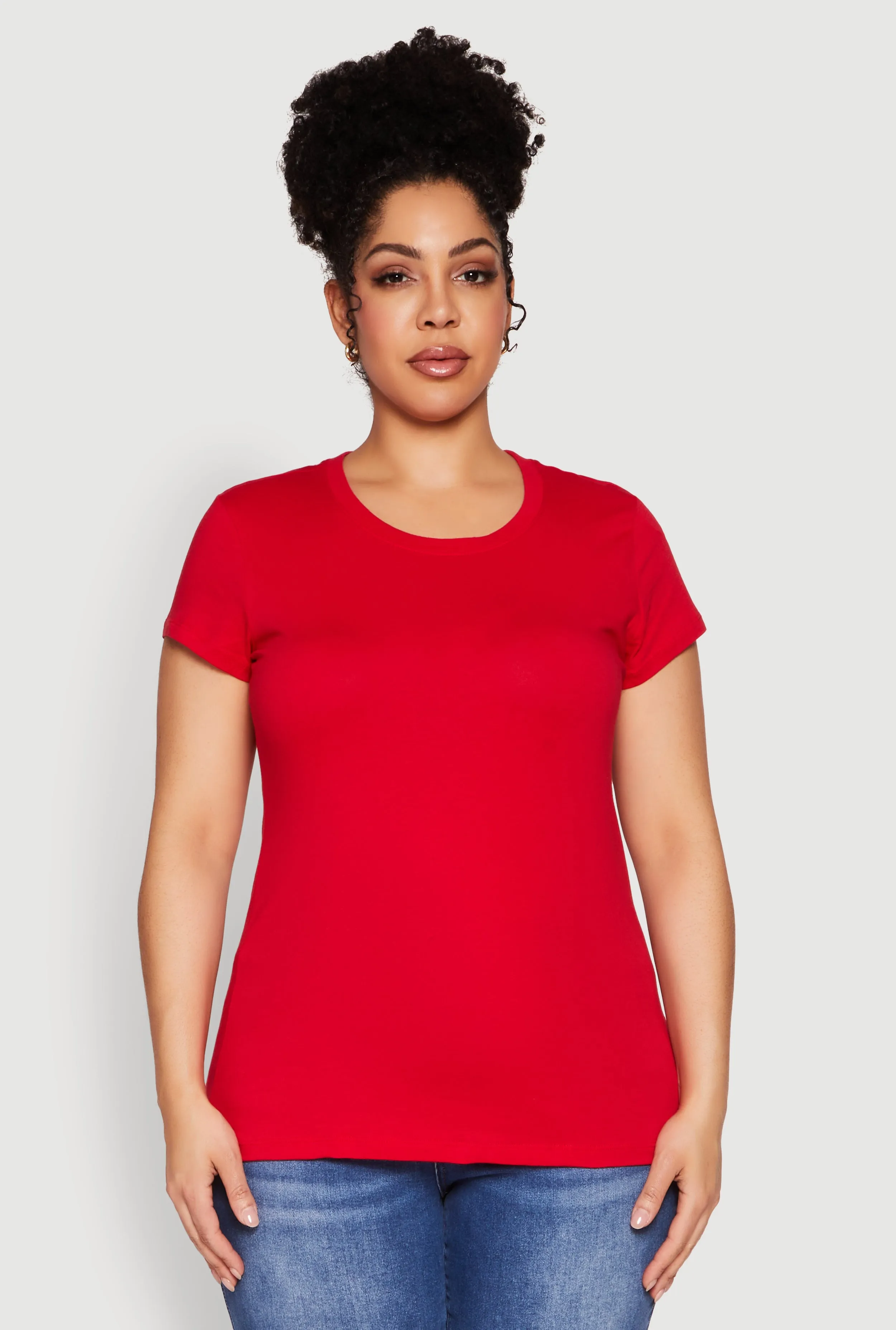Plus Size Basic Crew Neck Tee sold by Rainbow product image thumbnail 2