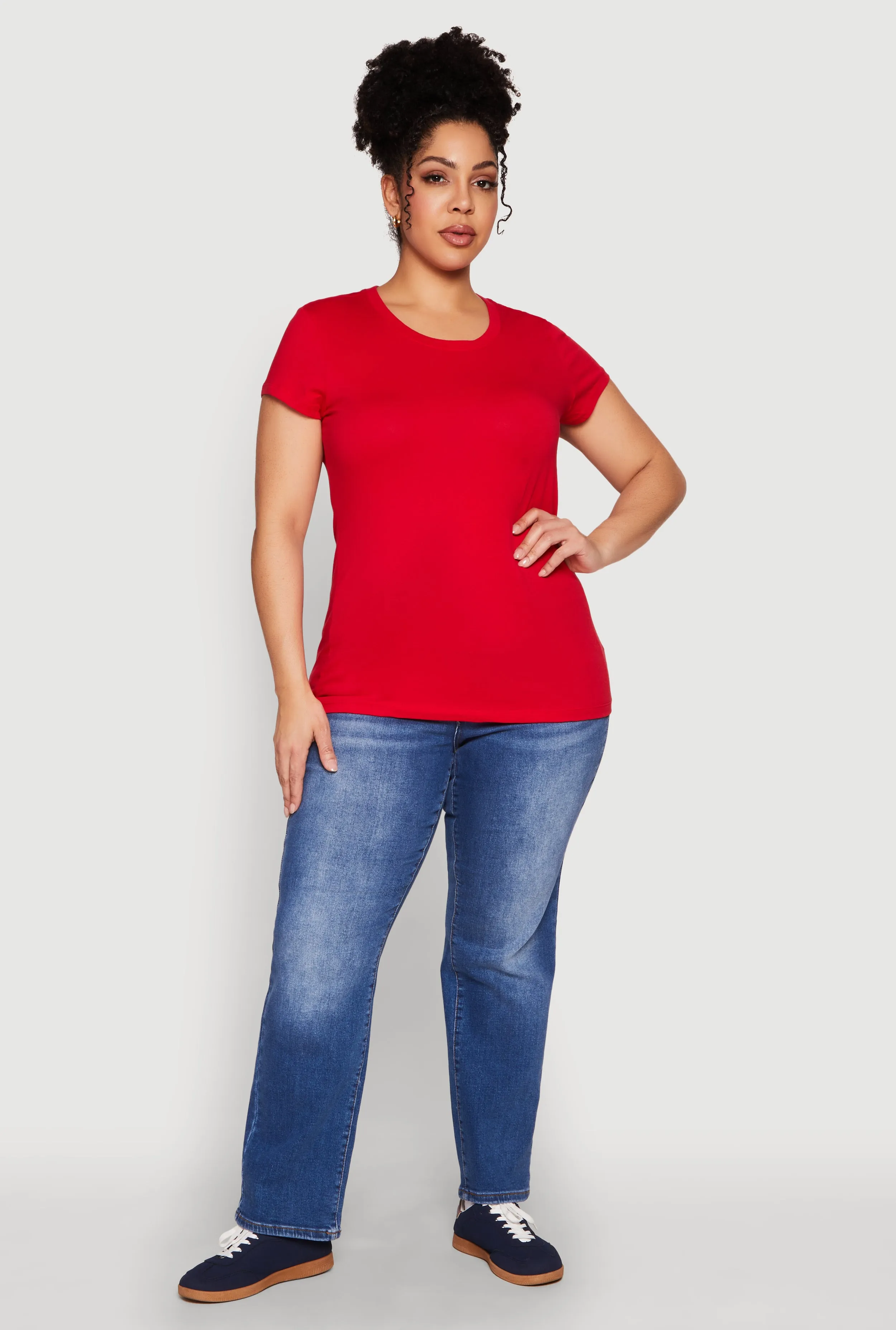 Plus Size Basic Crew Neck Tee sold by Rainbow