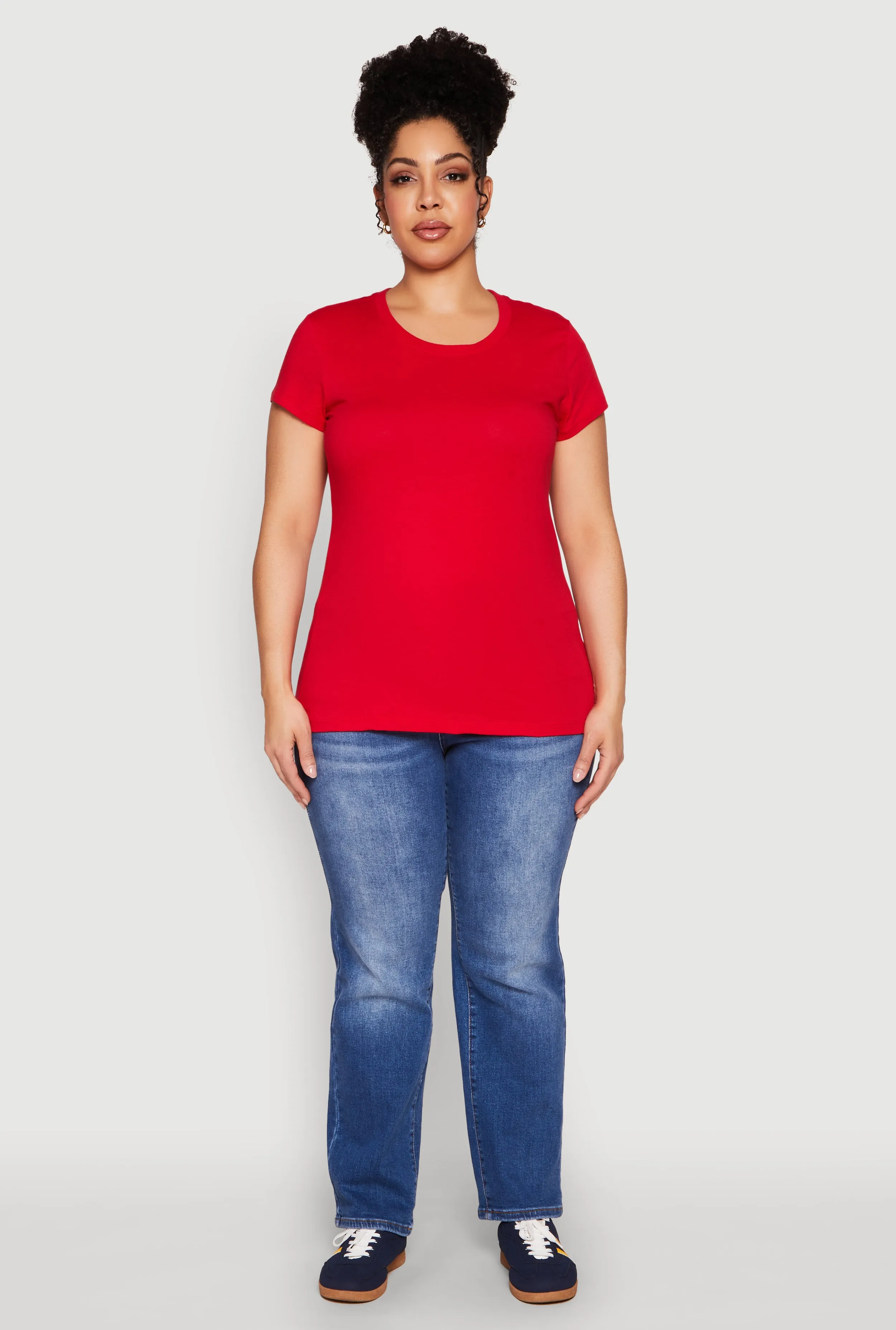 Plus Size Basic Crew Neck Tee sold by Rainbow product image thumbnail 3