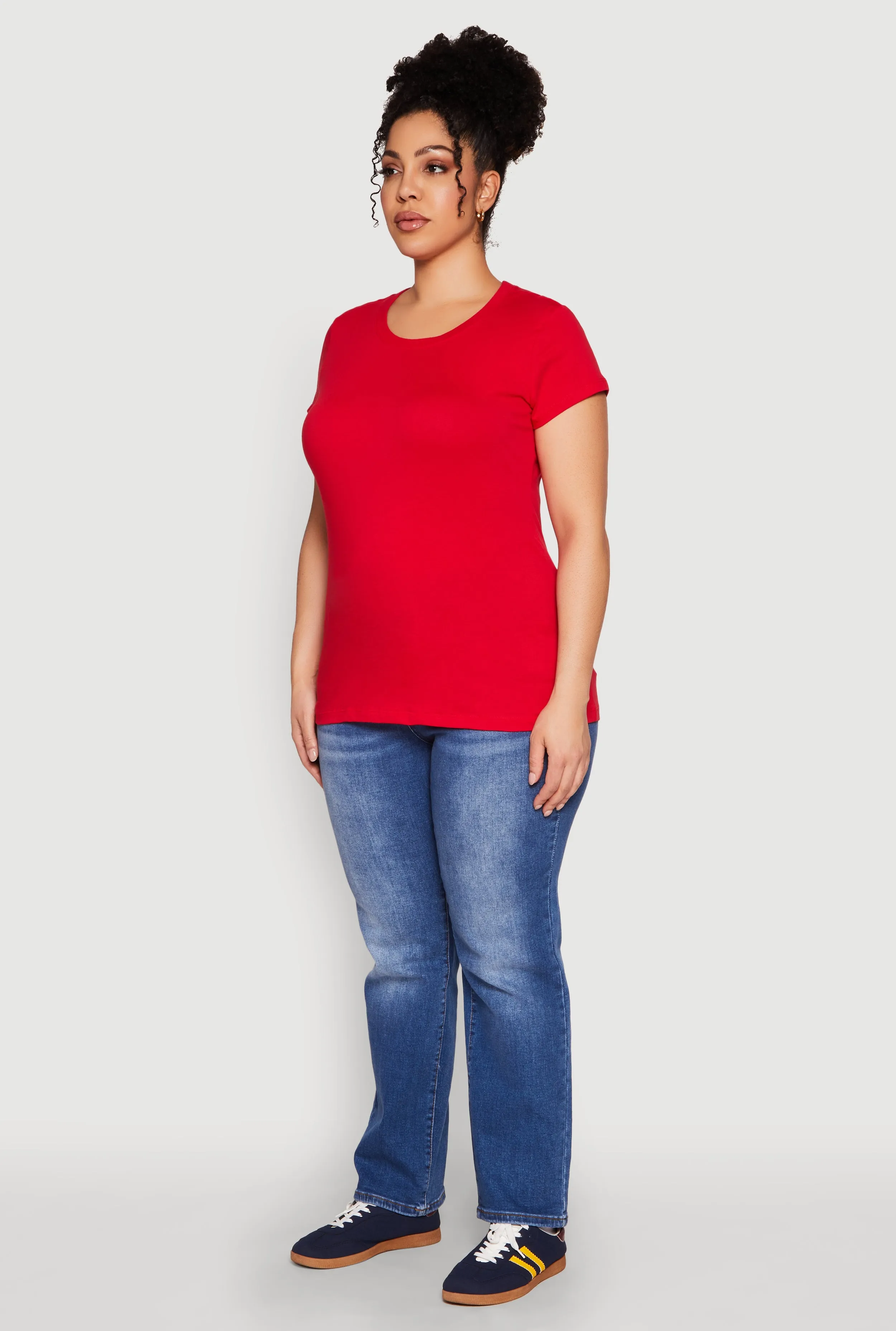 Plus Size Basic Crew Neck Tee sold by Rainbow product image thumbnail 5