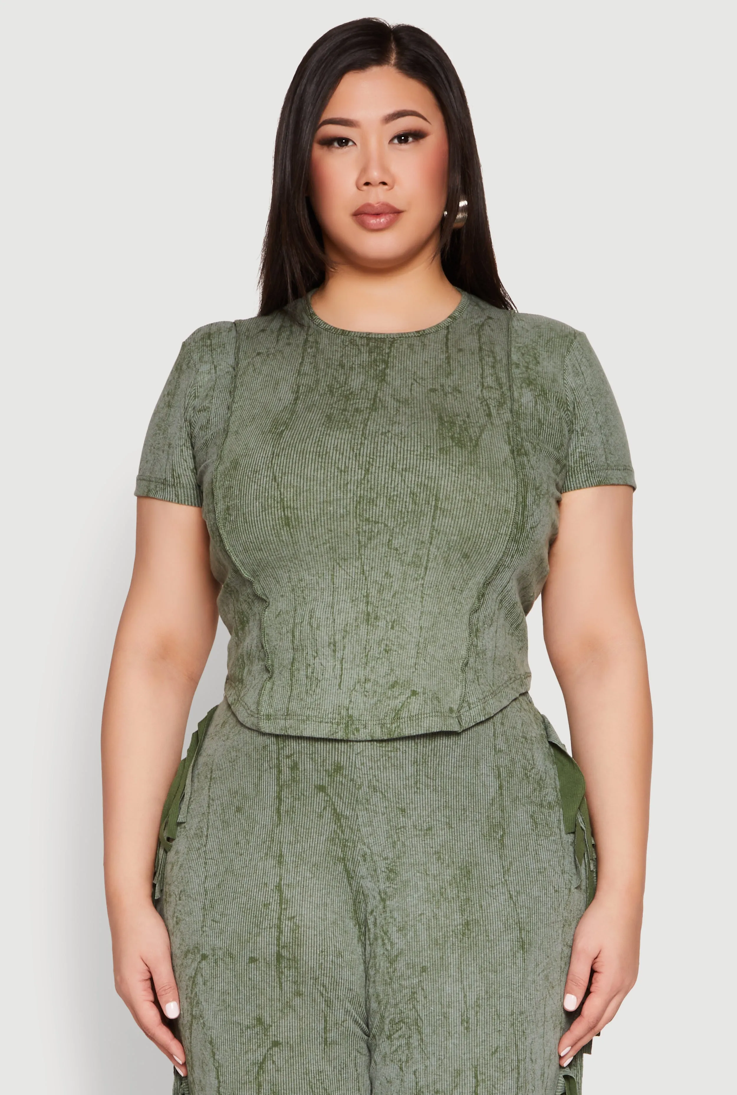 Plus Size Mineral Wash Tee sold by Rainbow