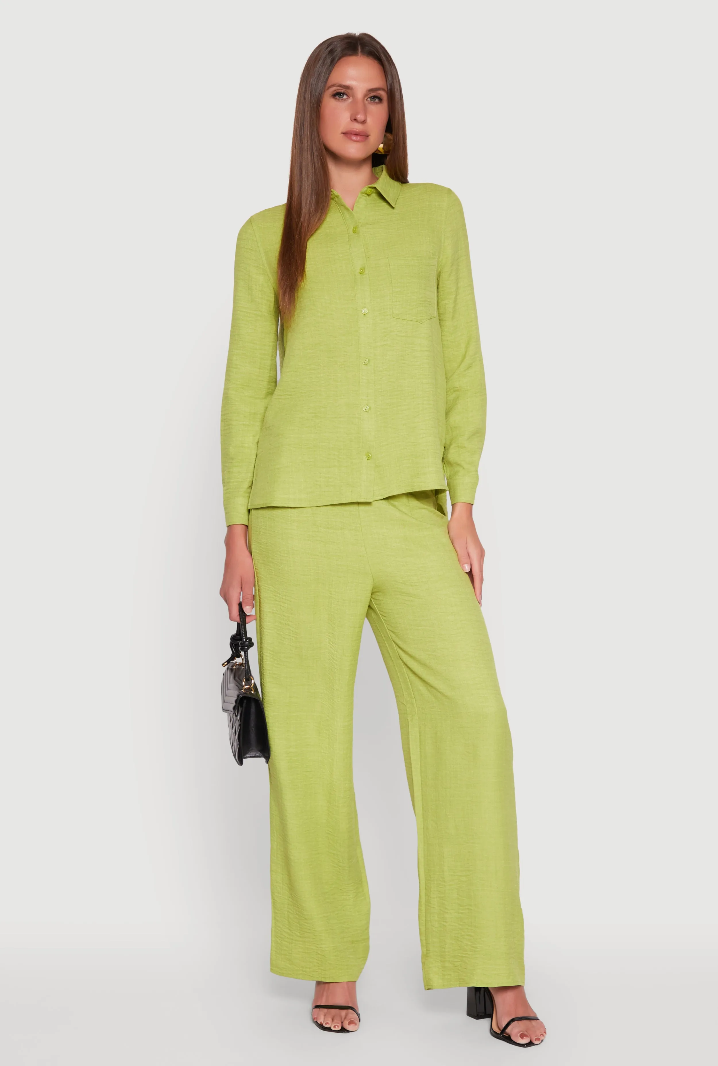 Linen High Waisted Wide Leg Pants sold by Rainbow