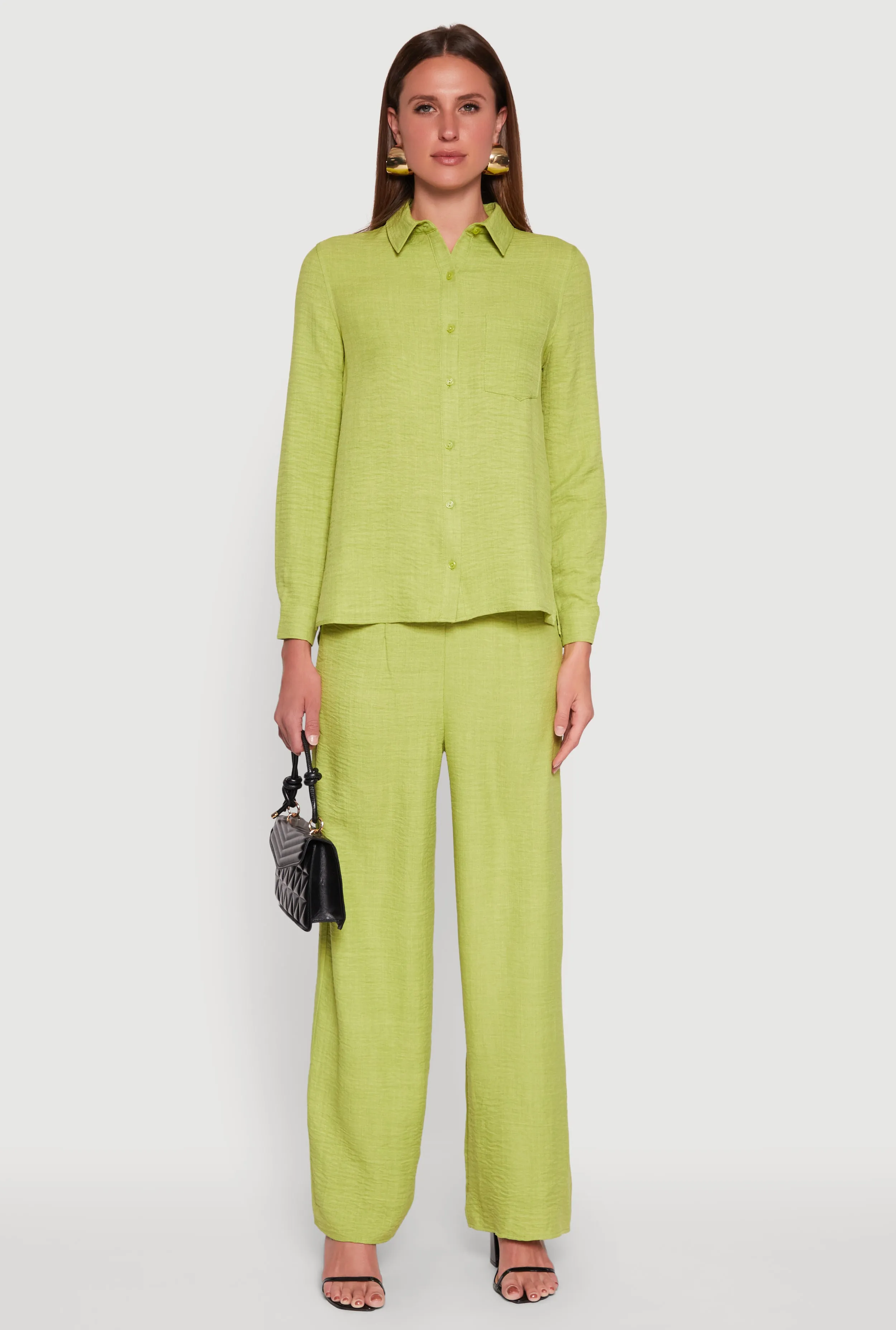 Linen High Waisted Wide Leg Pants sold by Rainbow product image thumbnail 2