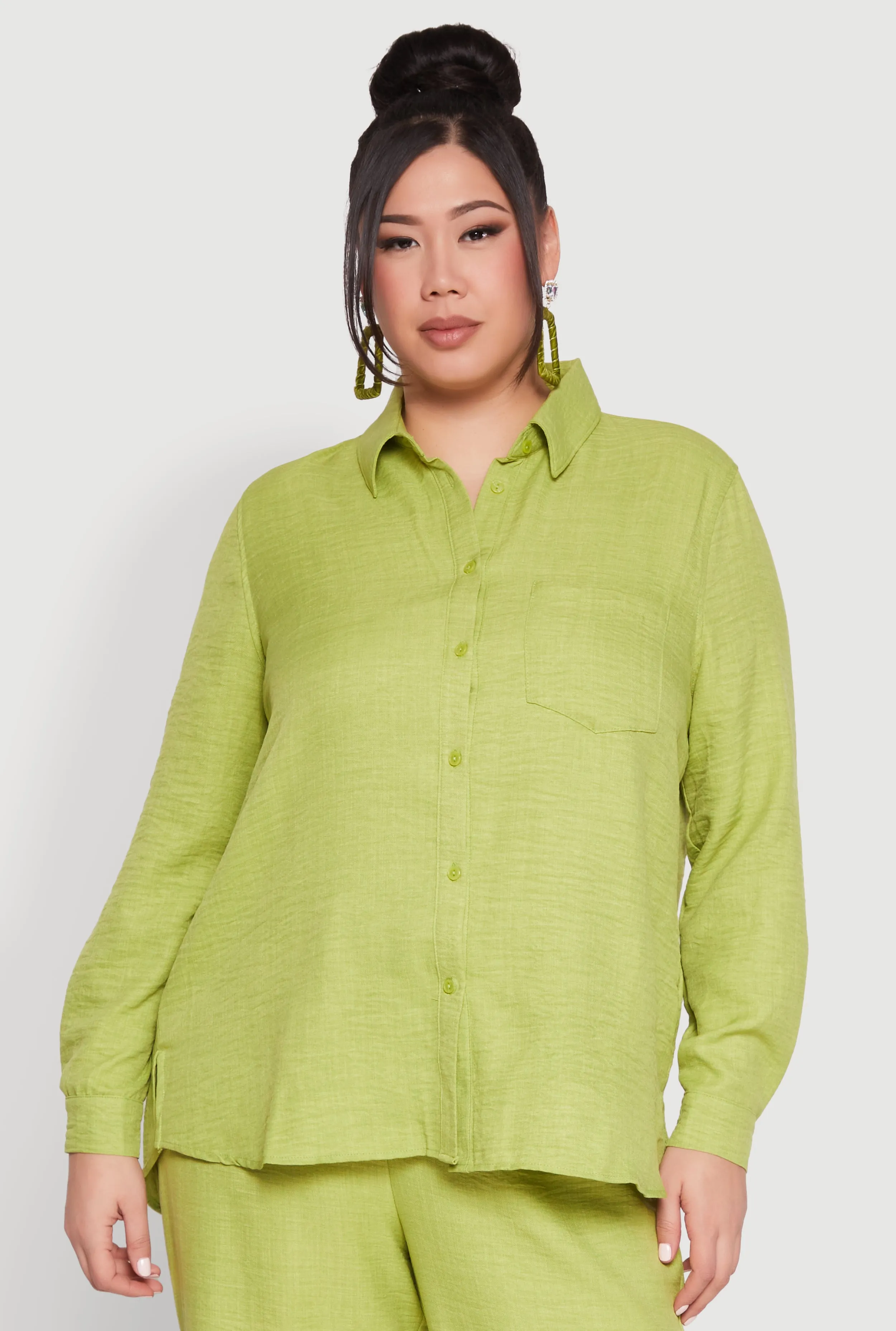 Plus Size Linen Oversized Shirt sold by Rainbow