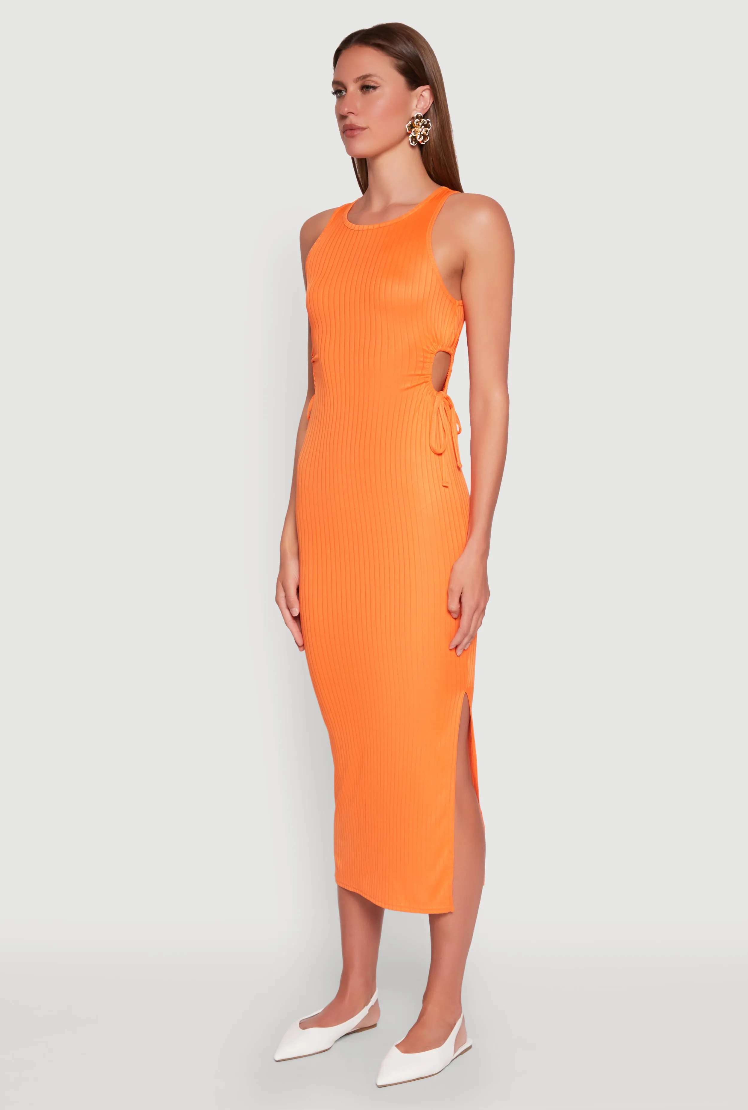 Ribbed Knit Side Cut Out Midi Dress sold by Rainbow product image thumbnail 3