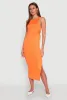 Ribbed Knit Side Cut Out Midi Dress sold by Rainbow