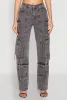 Mineral Wash Pintuck Cargo Jeans sold by Rainbow