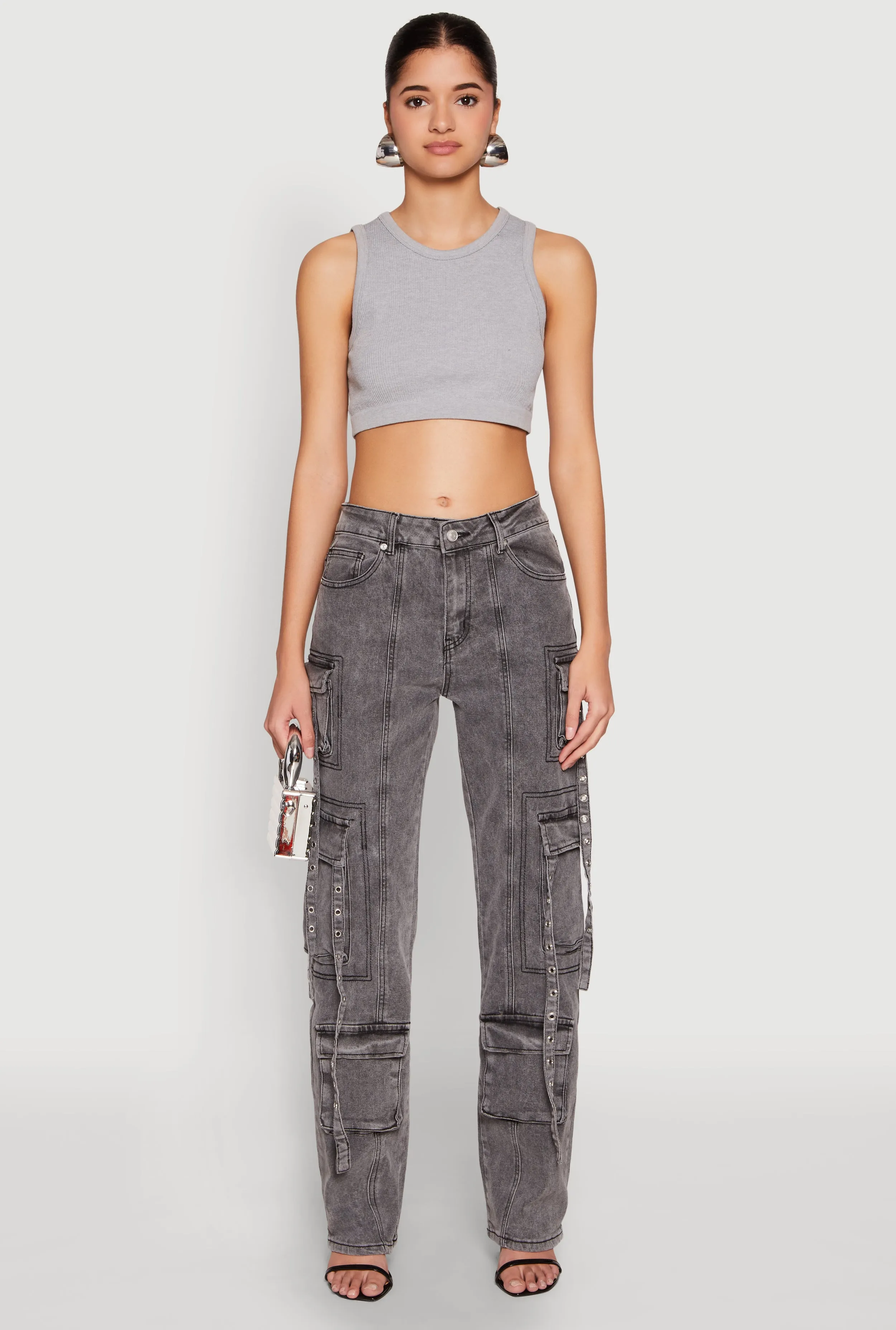 Mineral Wash Pintuck Cargo Jeans sold by Rainbow product image thumbnail 2