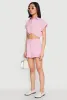 Cuffed Sleeve Cropped Shirt sold by Rainbow