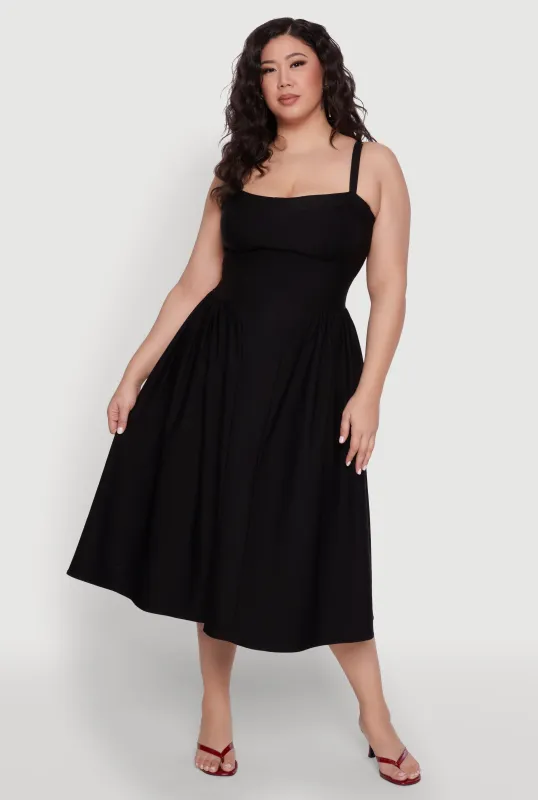 Plus Size Hyperstretch Bustier Midi Dress sold by Rainbow