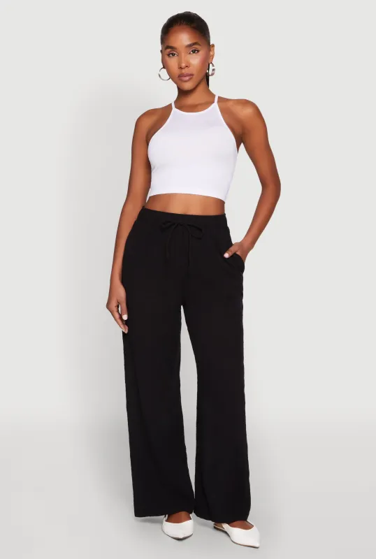 Gauze Knit Wide Leg Pants sold by Rainbow