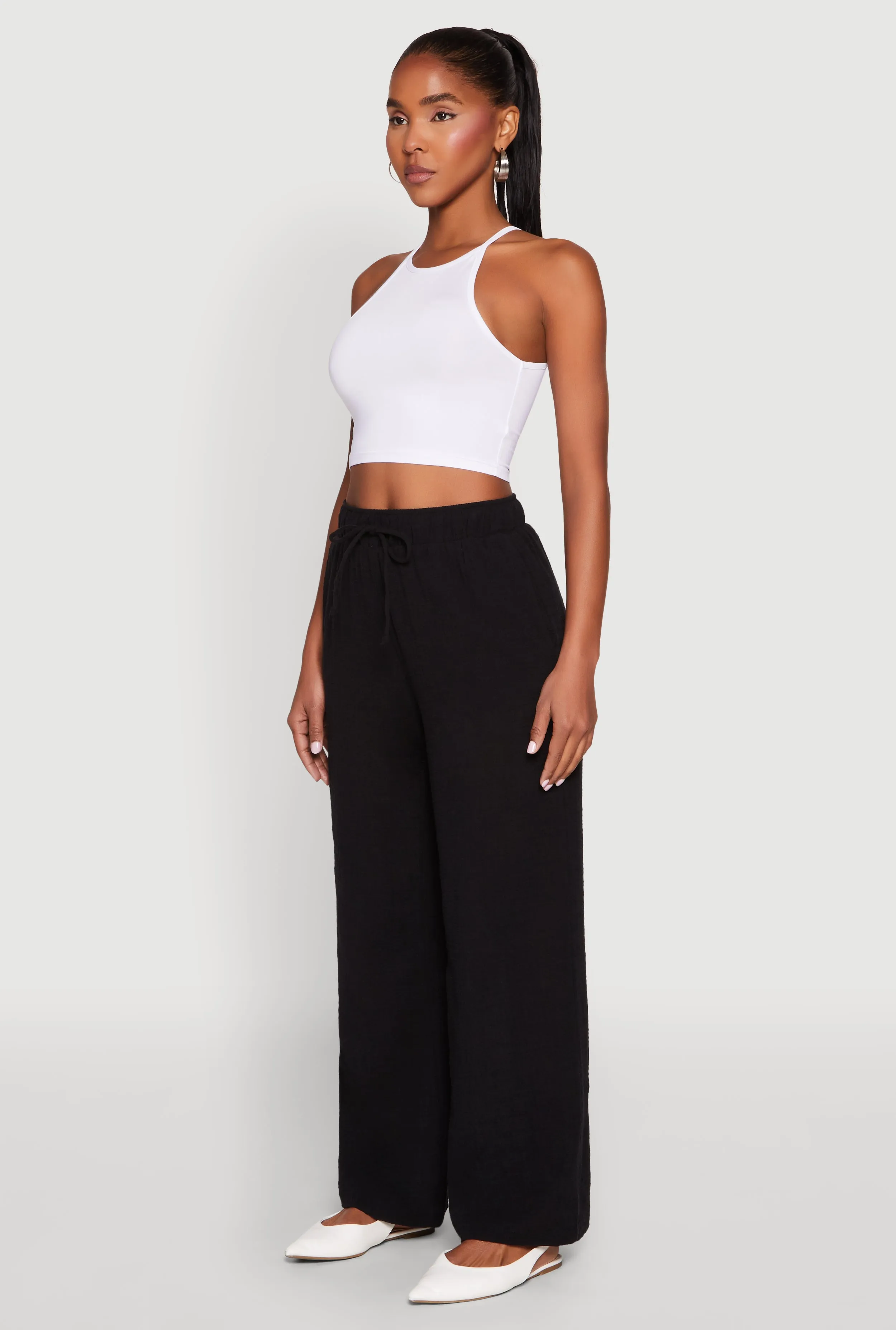 Gauze Knit Wide Leg Pants sold by Rainbow product image thumbnail 3