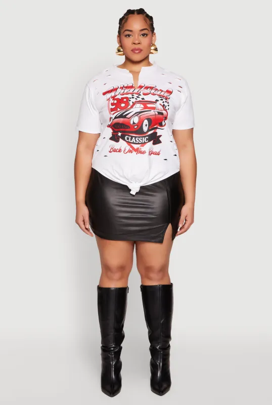 Plus Size Wild Soul Knot Front Graphic Tee sold by Rainbow