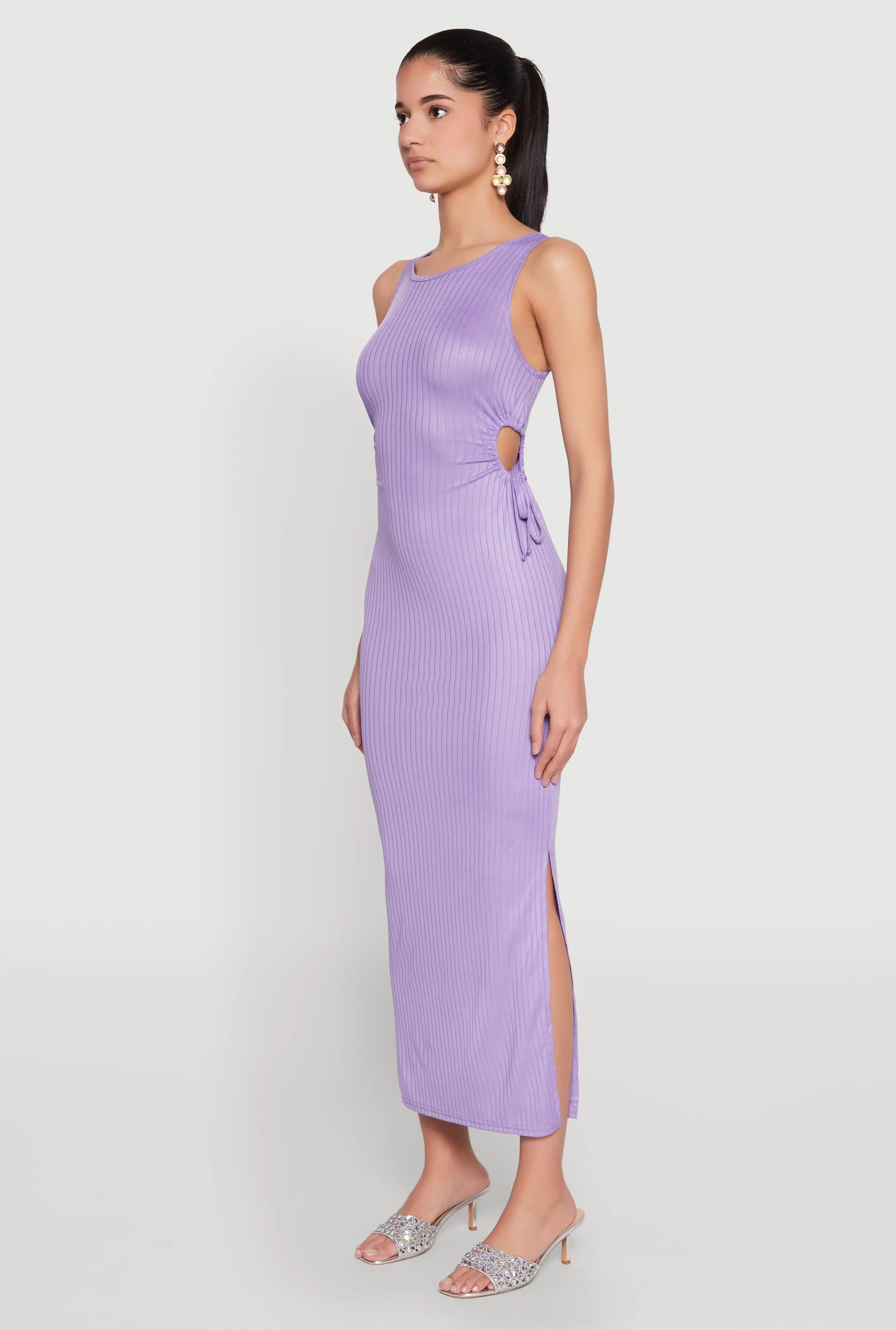 Ribbed Knit Side Cut Out Midi Dress sold by Rainbow product image thumbnail 3