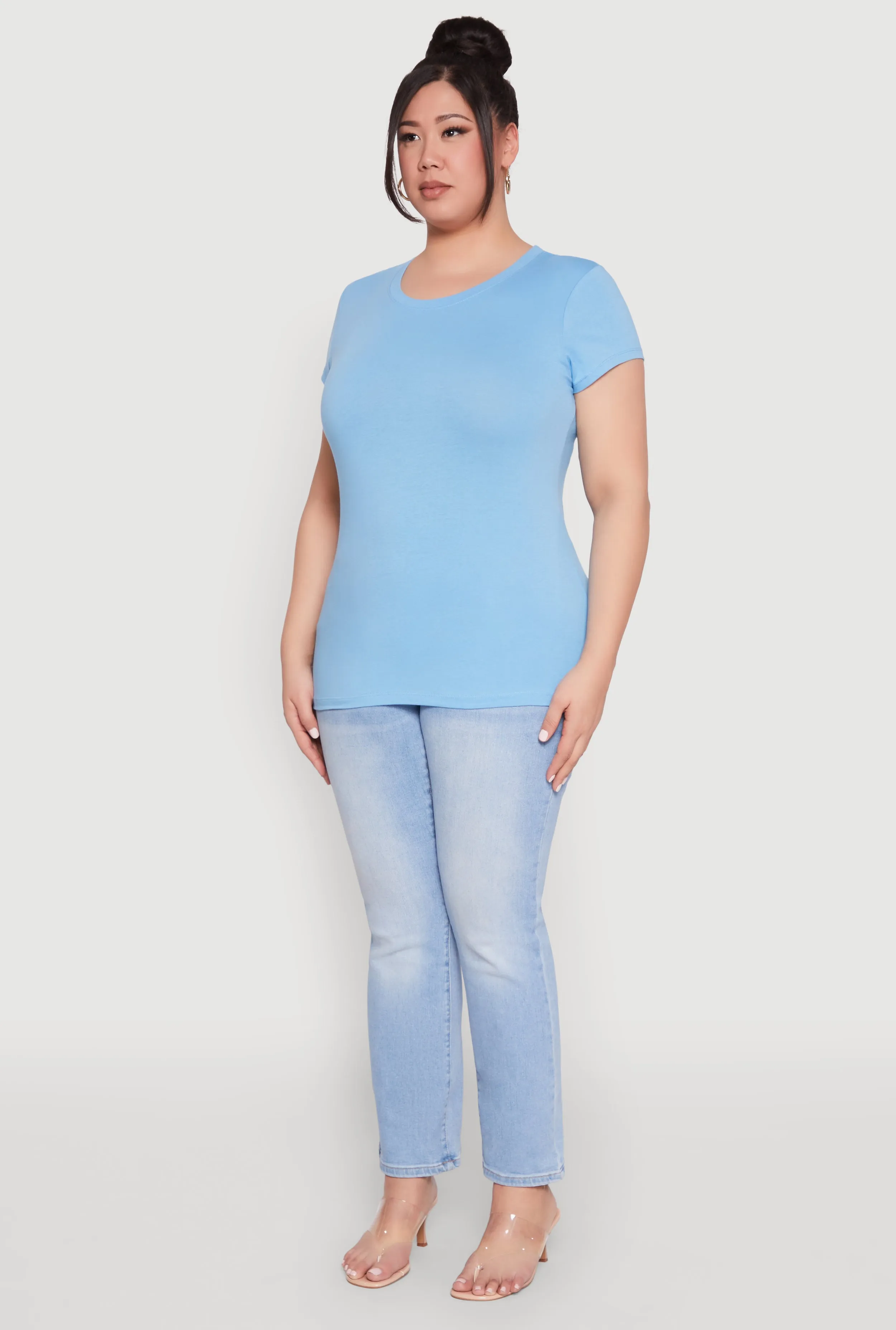 Plus Size Basic Crew Neck Tee sold by Rainbow product image thumbnail 5